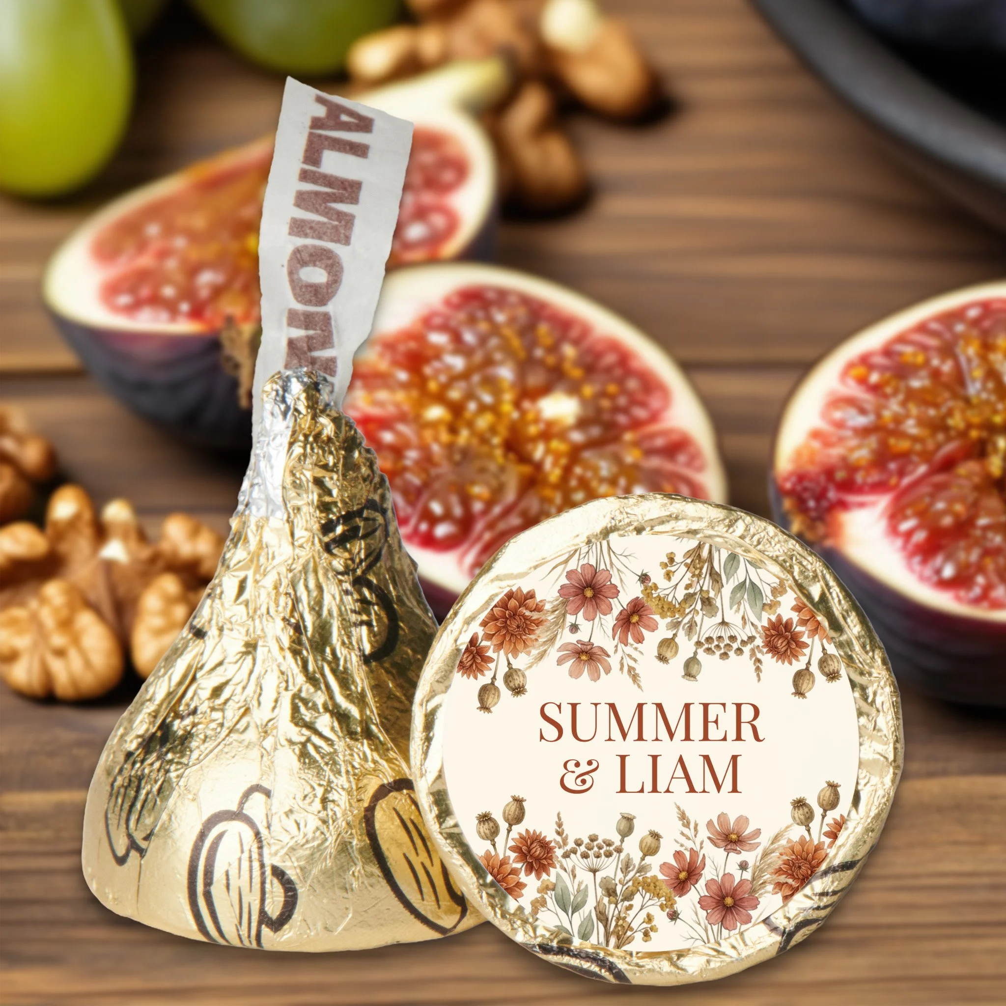 Terracotta Dahlia Floral Chocolate Candy Favors