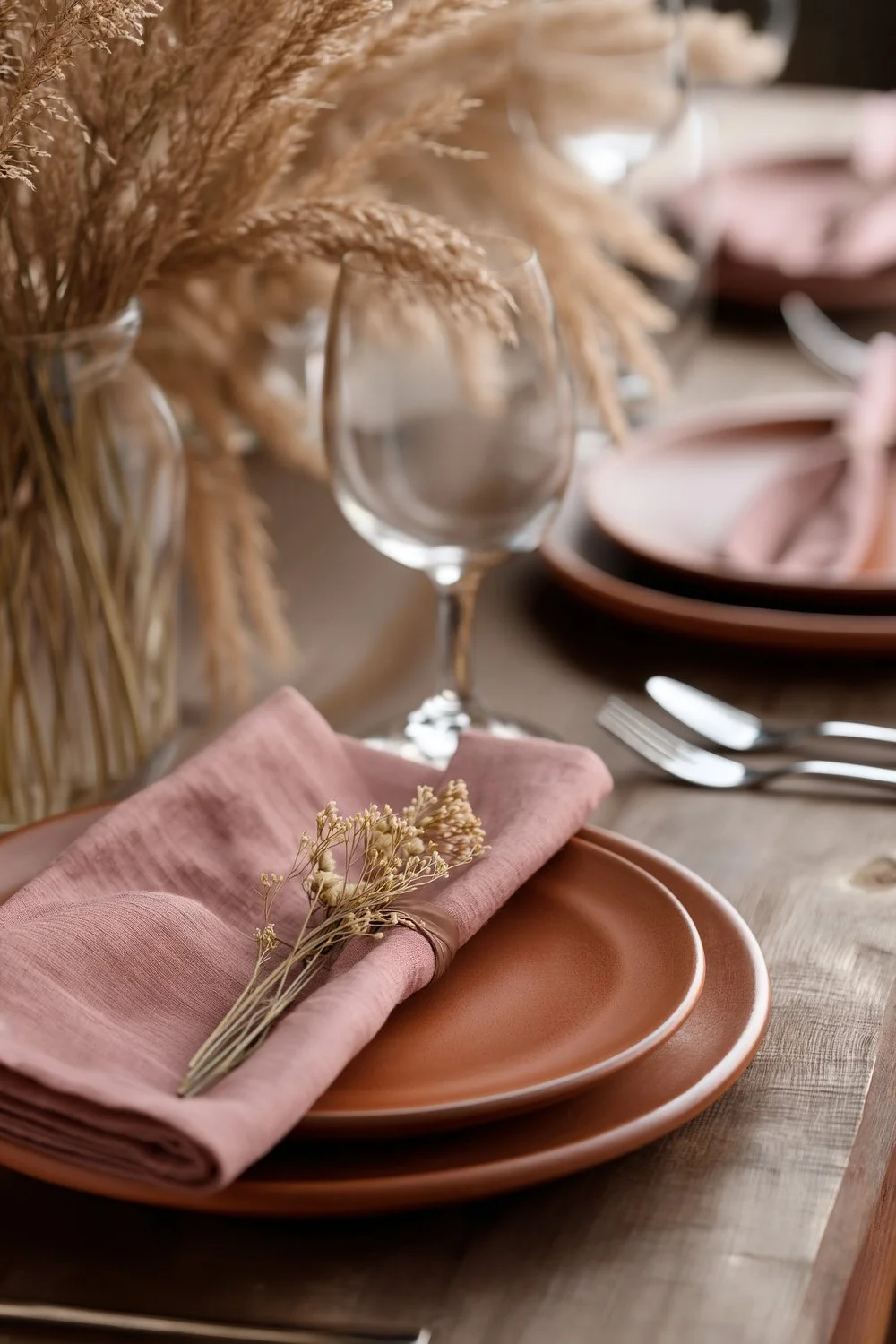 Warm Fall Wildflower Earthy Table Styling