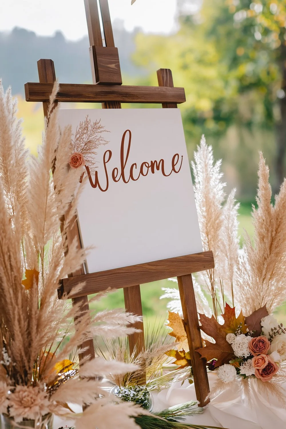 Autumn Boho Wedding Entryway Vibe