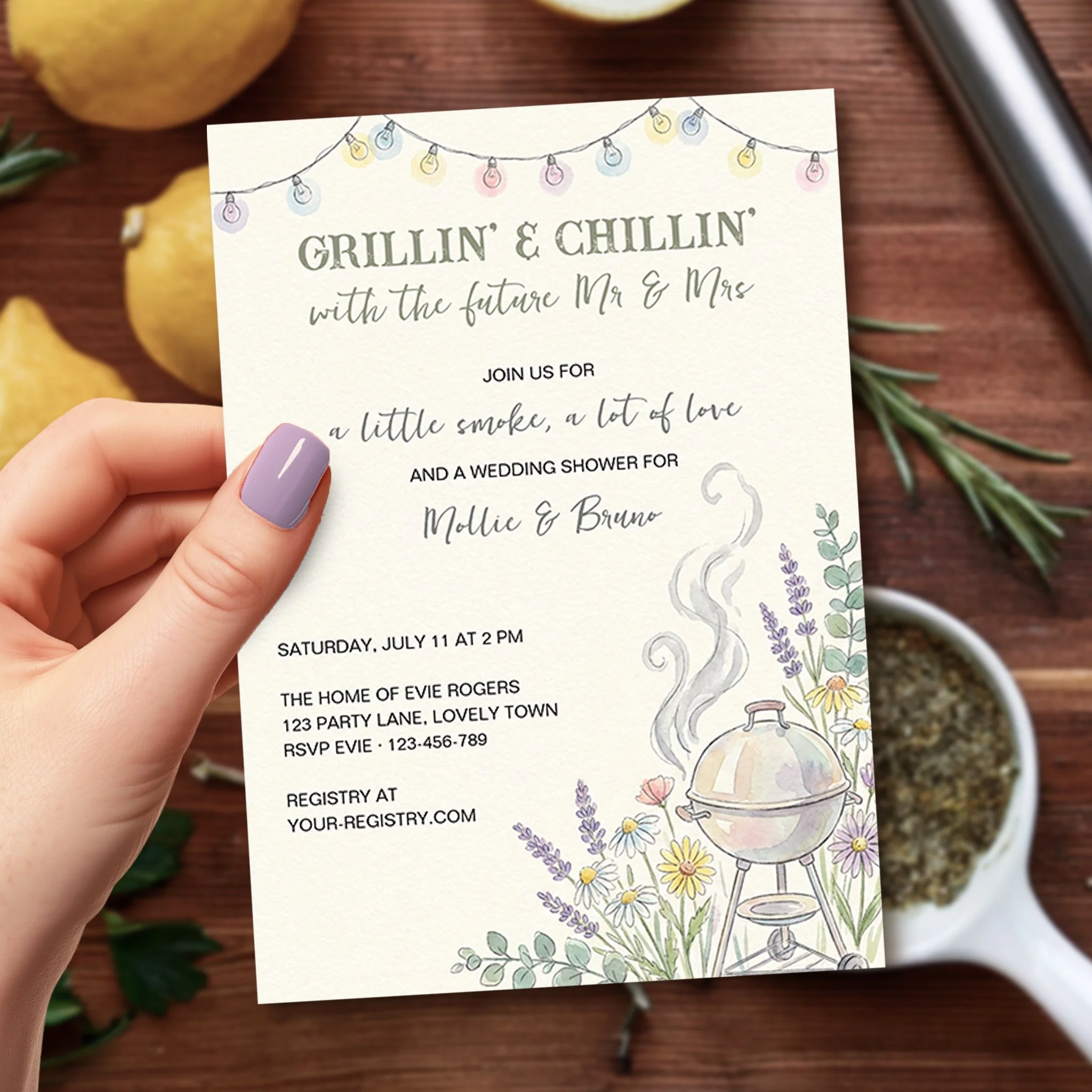Grillin Chillin BBQ Couples Wedding Shower Invitation.jpg