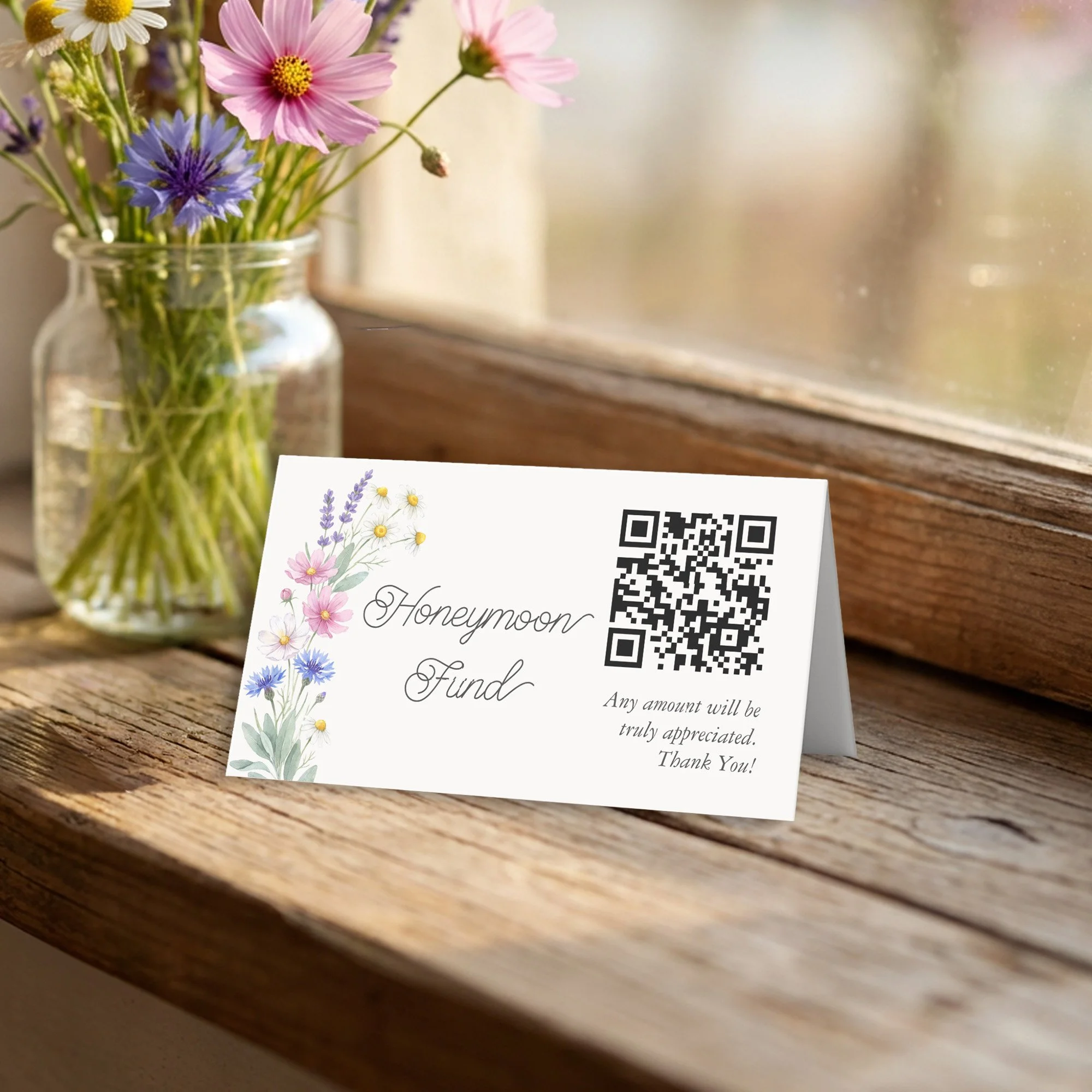 QR Code Tent Cards for Payment Link or Photo Sharing 