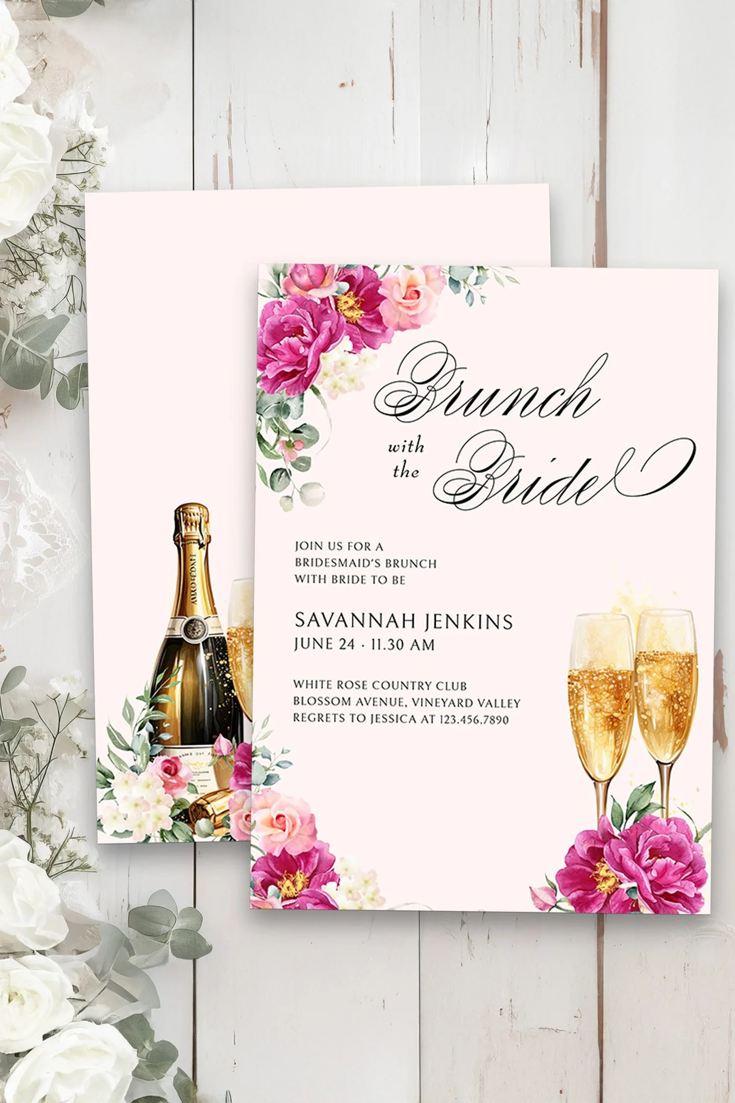 PINK PEONIES &amp; SPARKLING WINE