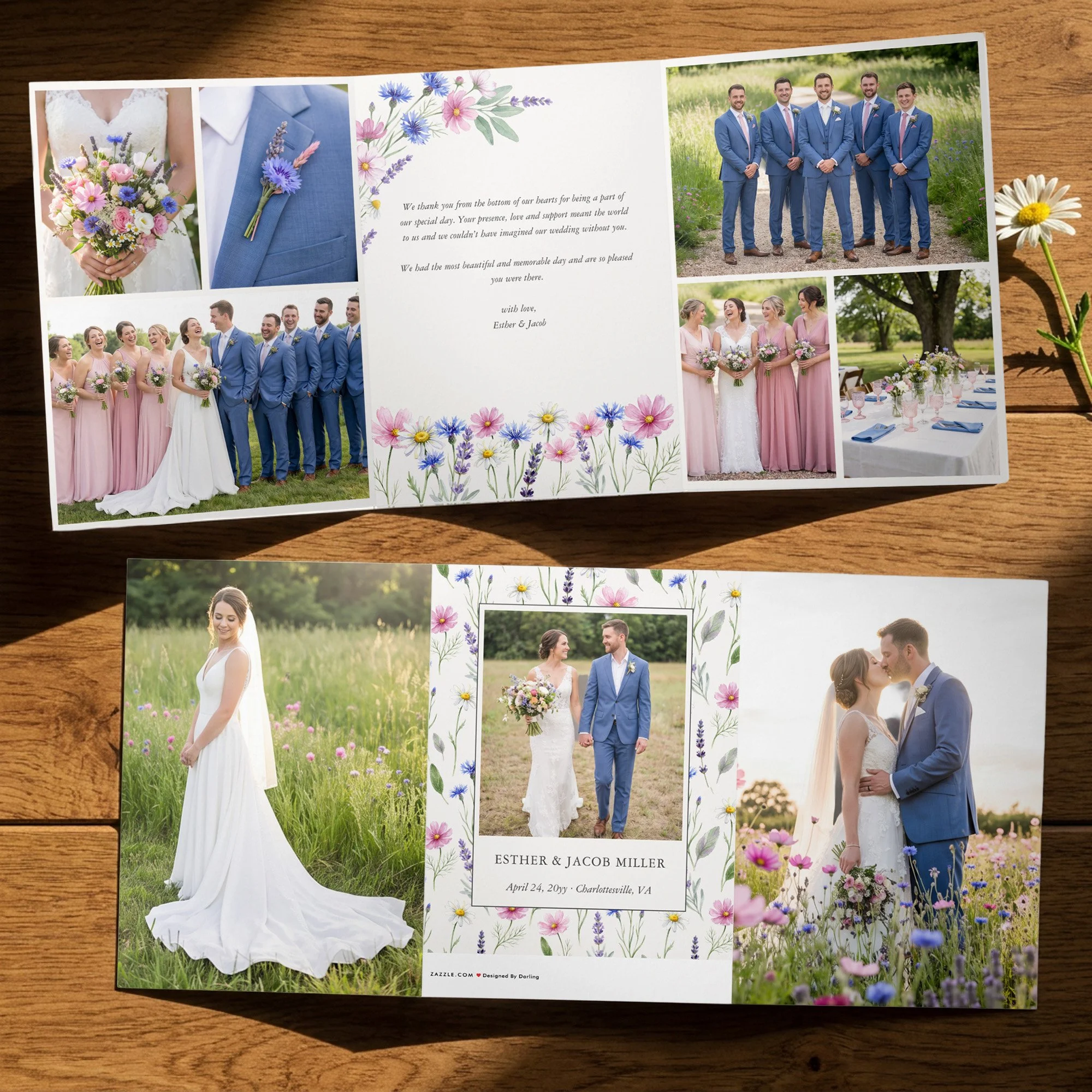 Thank You Cards - trifold design, like a mini keepsake album with 9 photos