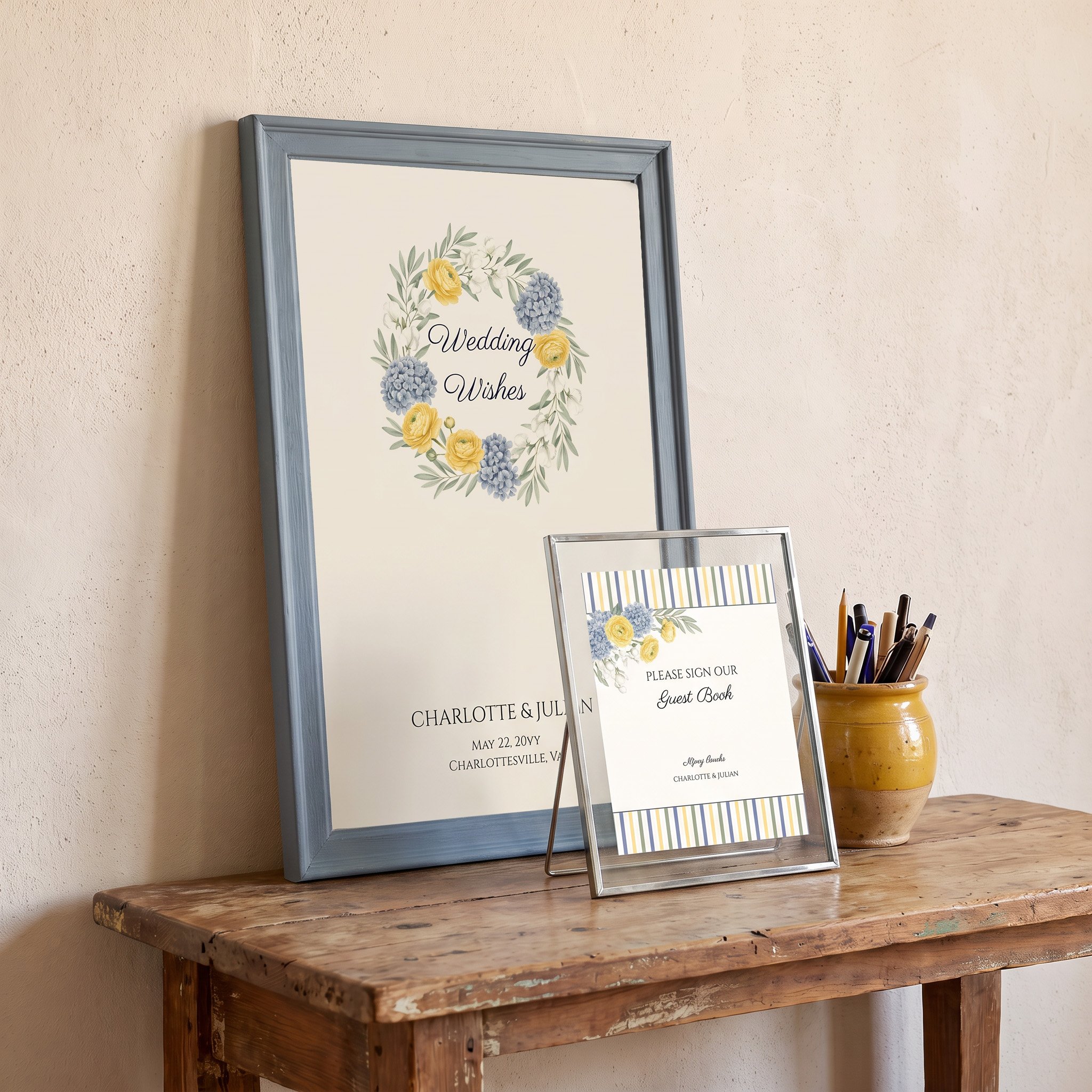 Alternative Guest Book Wedding Poster for guests to sign from the French Country Garden wedding collection by Darling & May