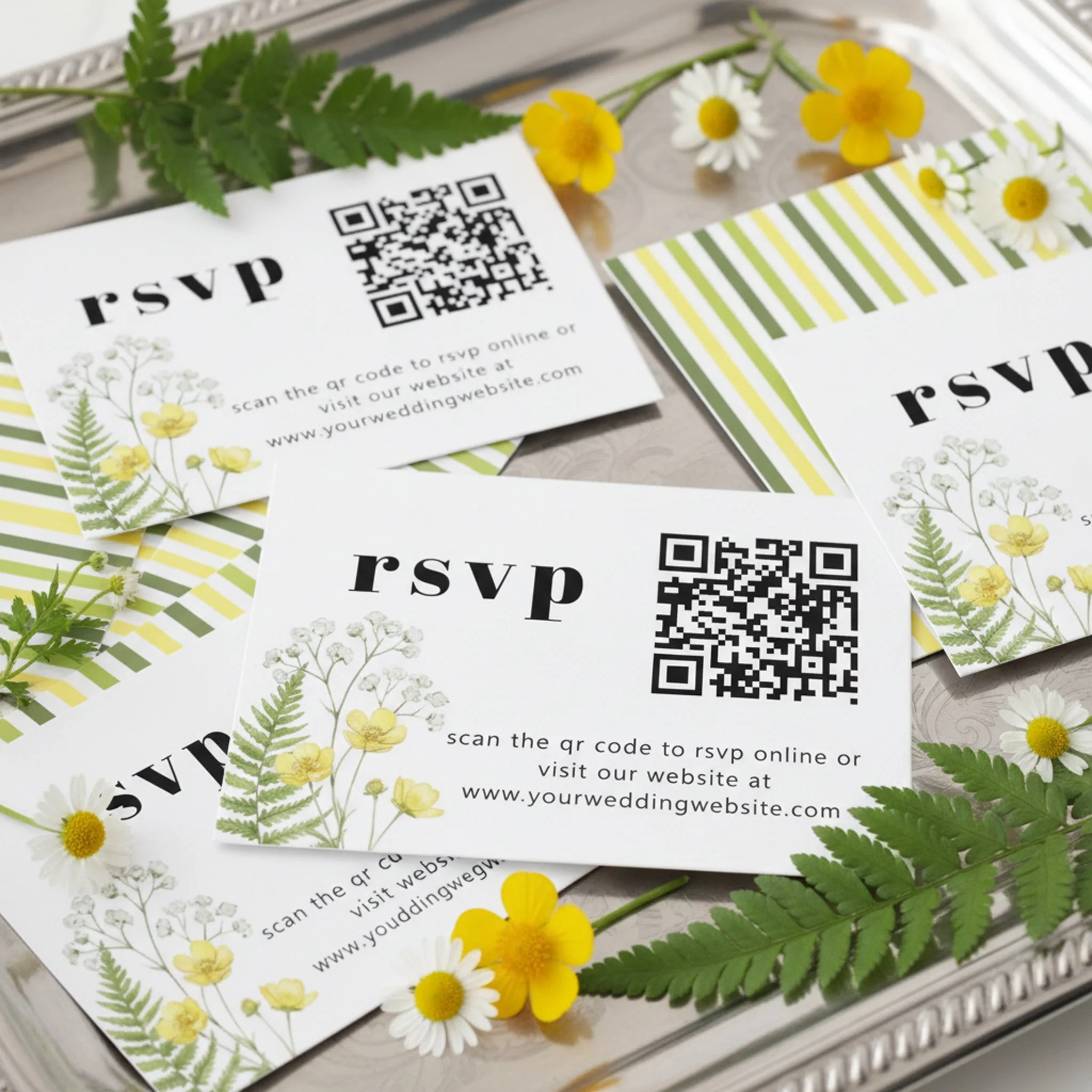 Wedding webiste QR code cards for online rsvp