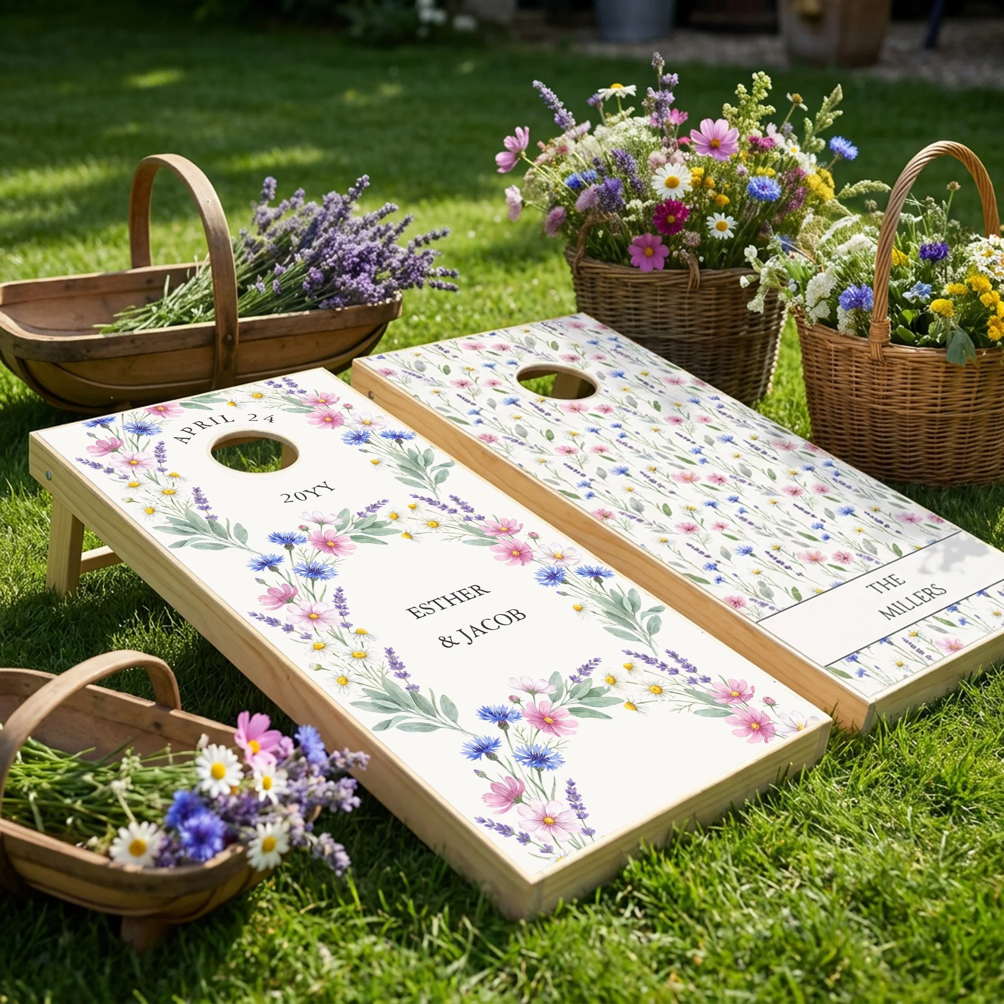 Wedding Cornhole set with boards and bags