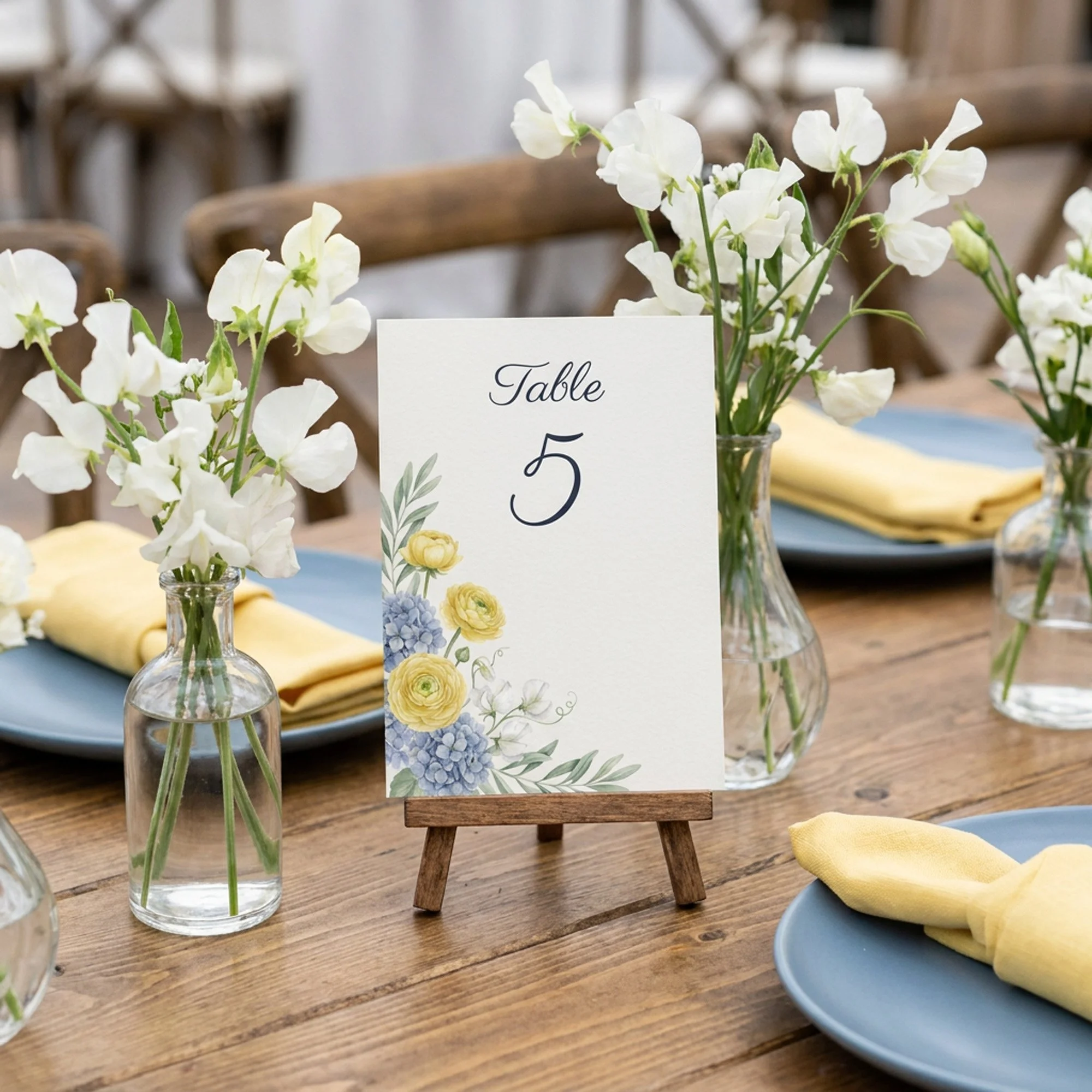 Wedding Table Number Cards from the French Country Garden Wedding Collection by Darling & May