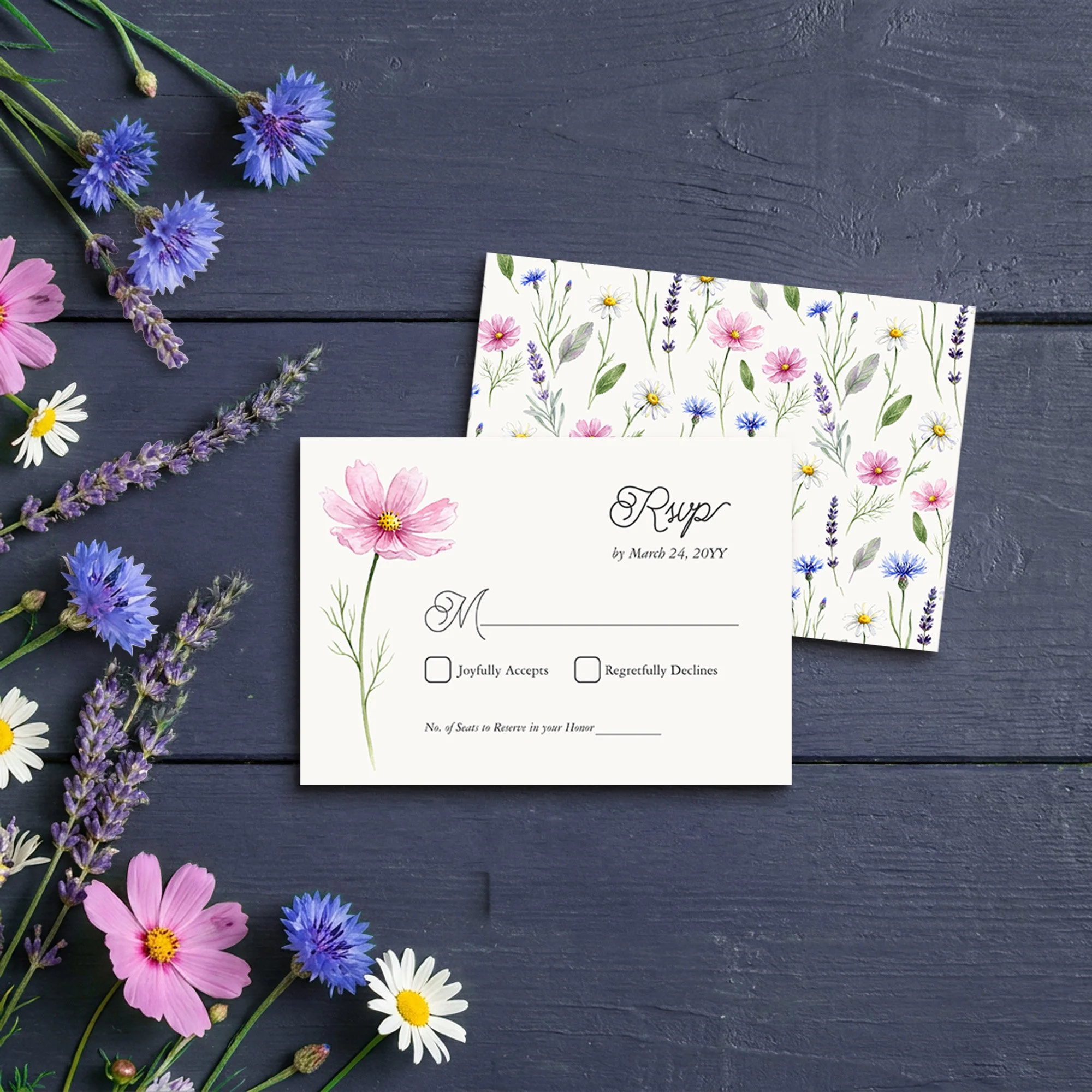 Simple, traditional RSVP card