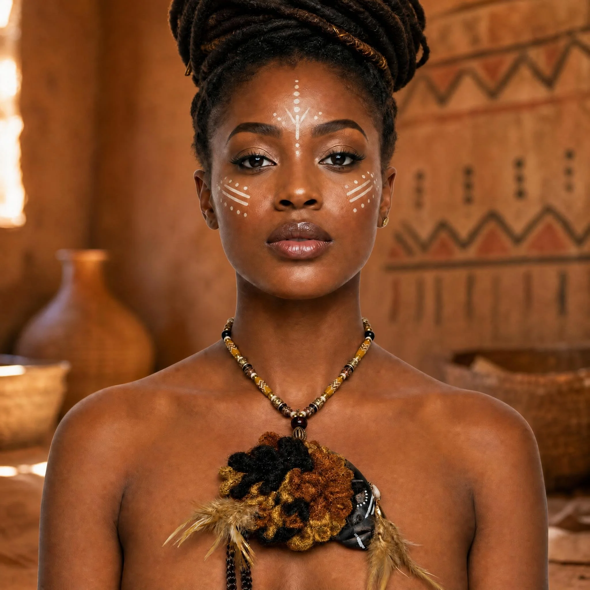 Hair and Feathers Statement Neckpiece