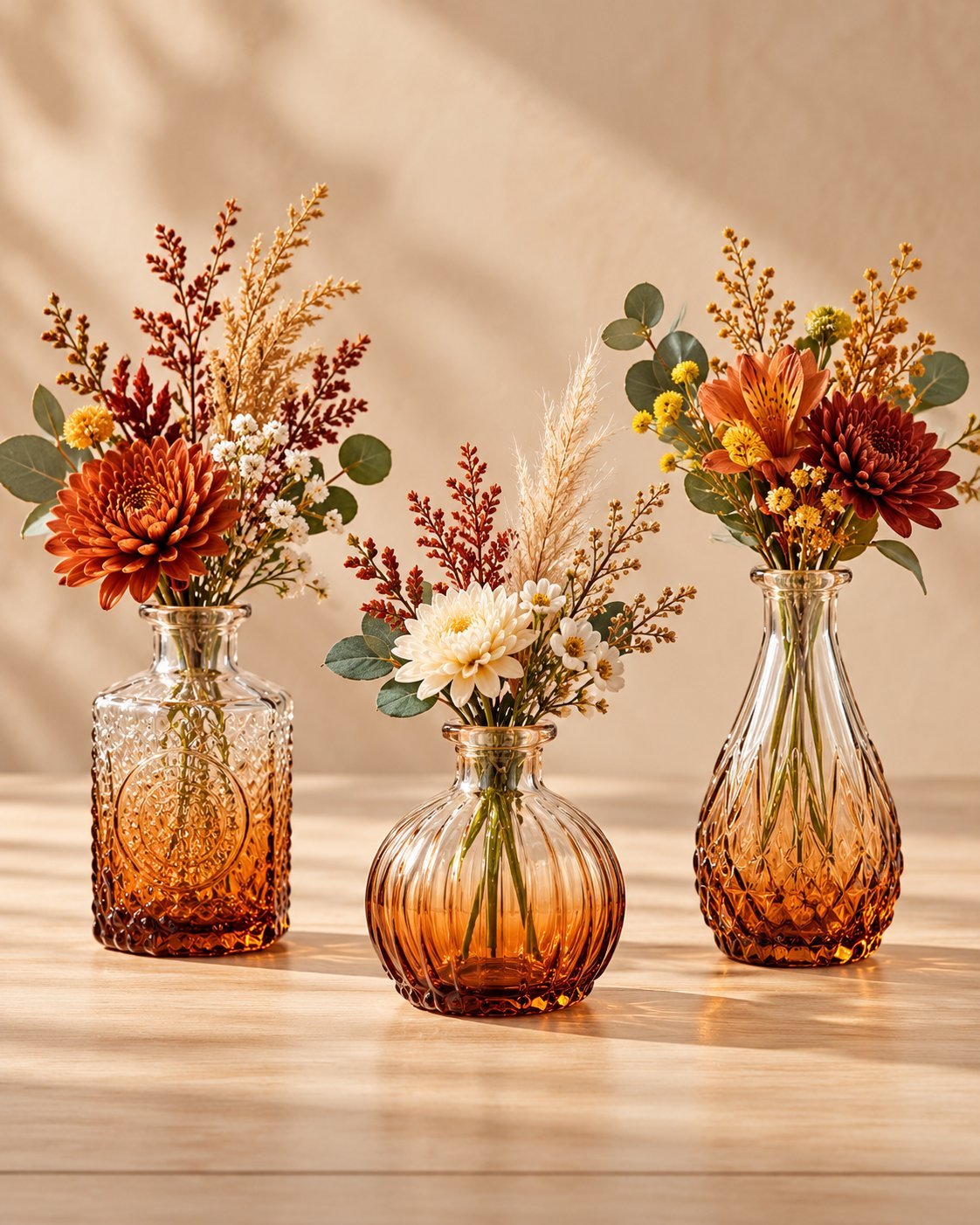 Amber Bud Vases