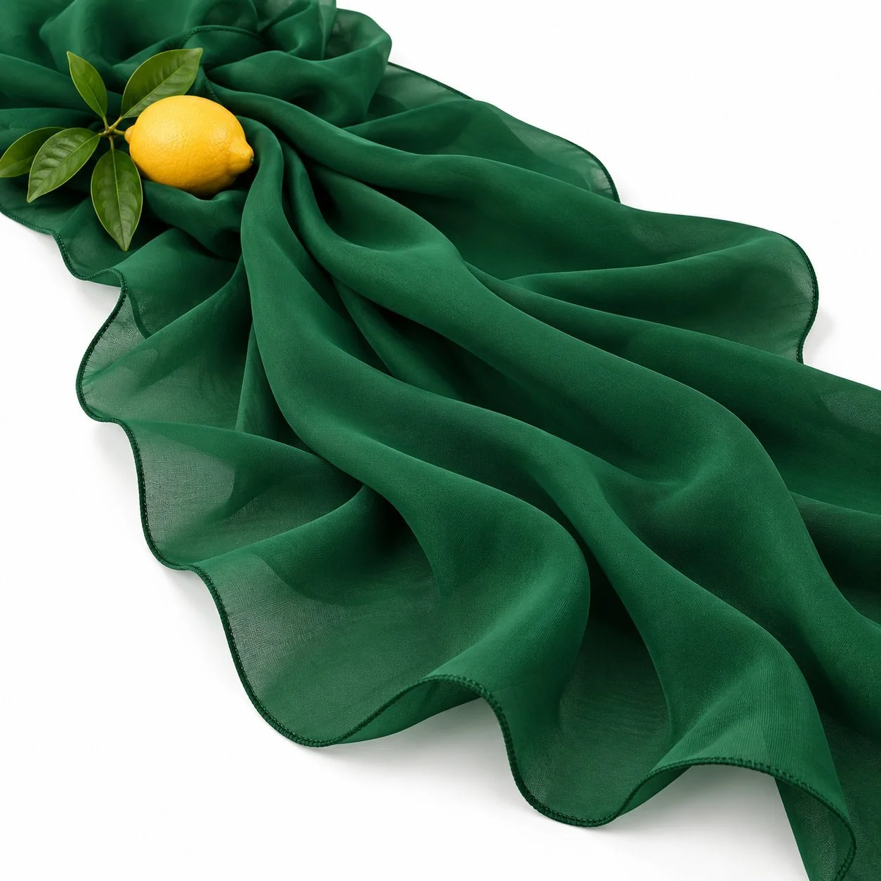 Emerald Green Chiffon Table Runner