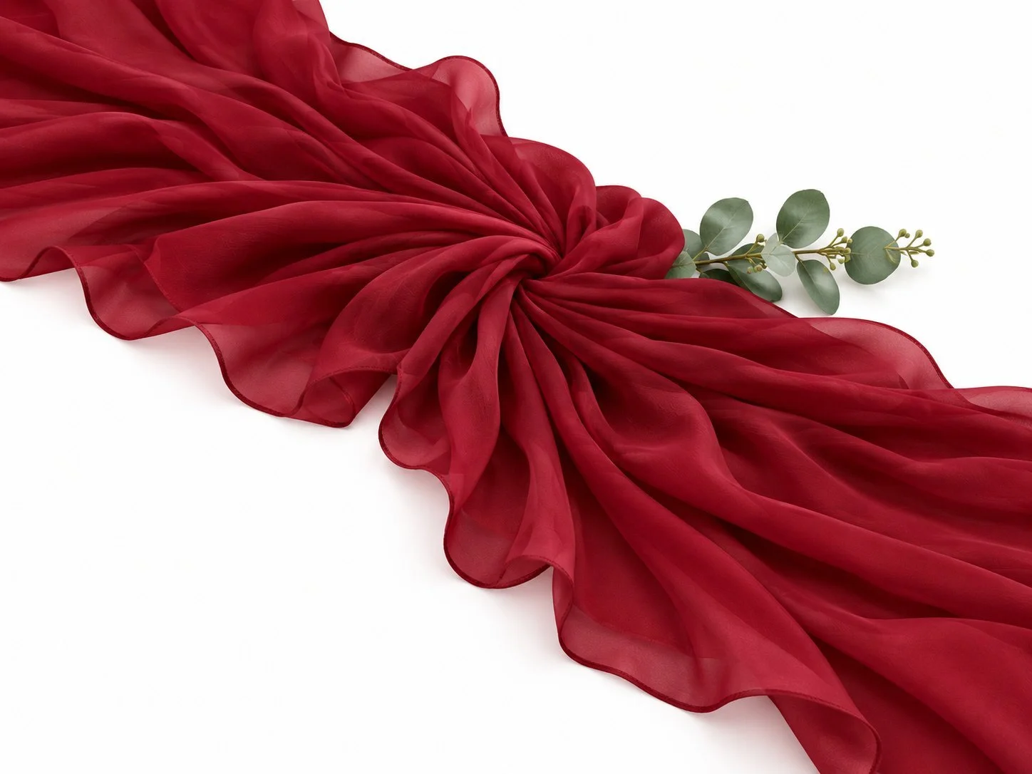 Red Chiffon Table Runner