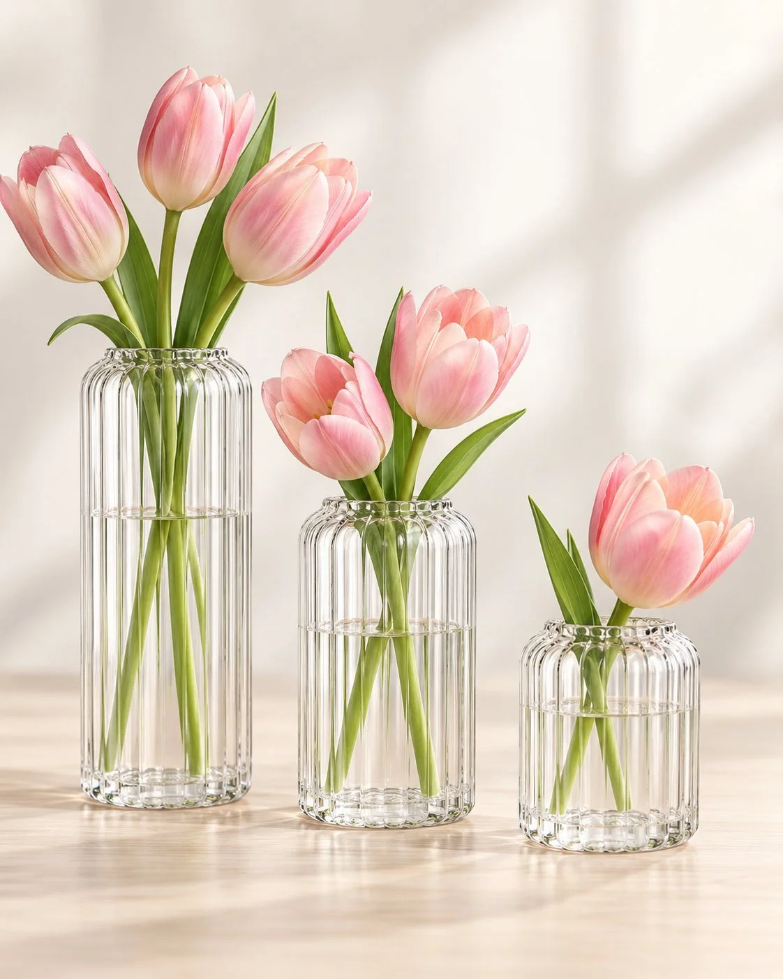 Ribbed Glass Bud Vase