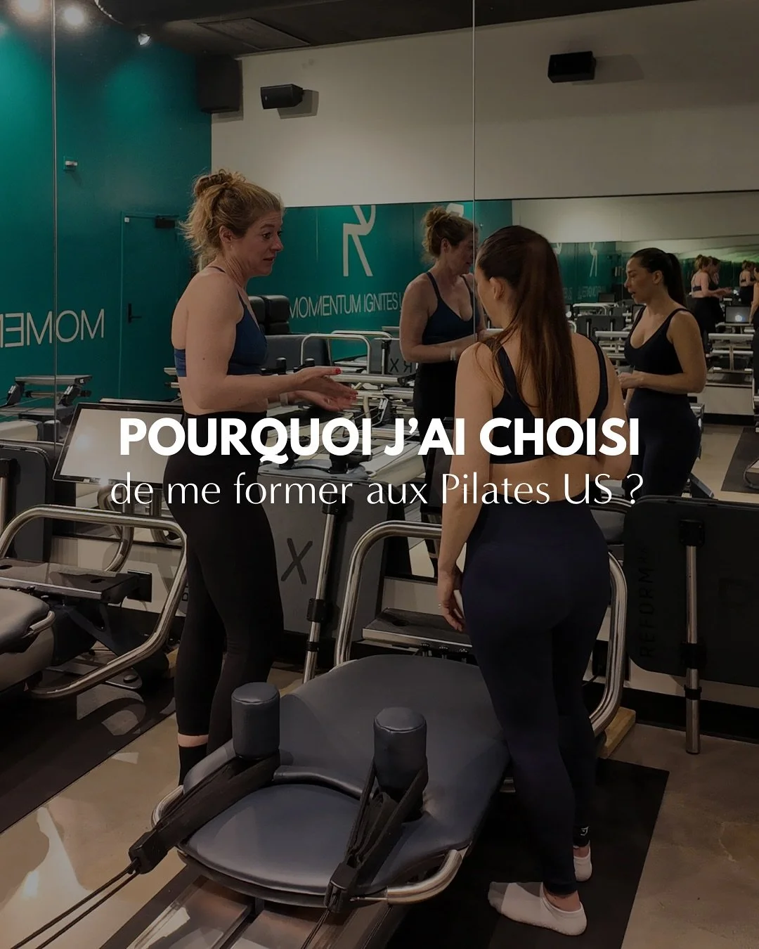 Quand j&rsquo;ai d&eacute;couvert le Pilates version US, &ccedil;a a &eacute;t&eacute; une vraie r&eacute;v&eacute;lation.

Un sport complet, rythm&eacute;, en accord avec mon mode de vie actif et mes valeurs professionnelles.

Je me suis dit : &laqu