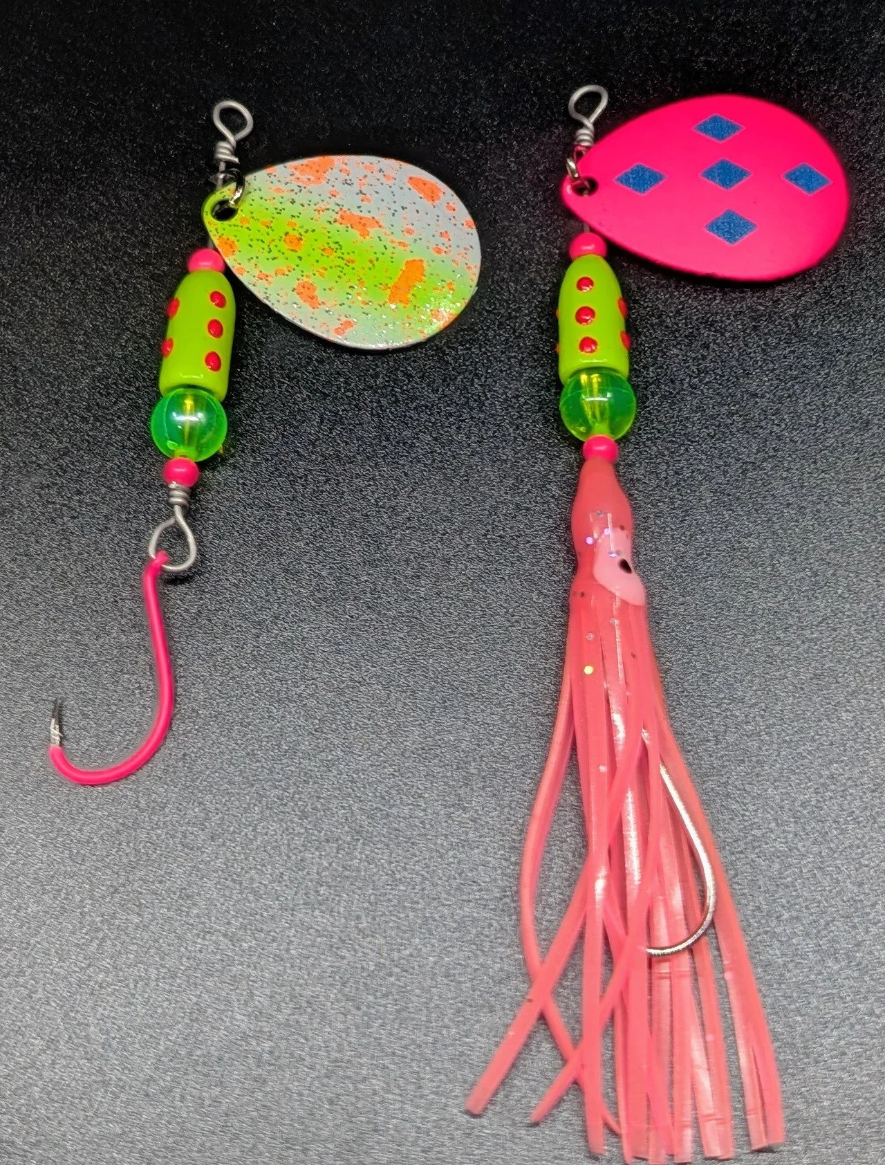 #4 Pink Eyed Chartreuse FMJ Spinner