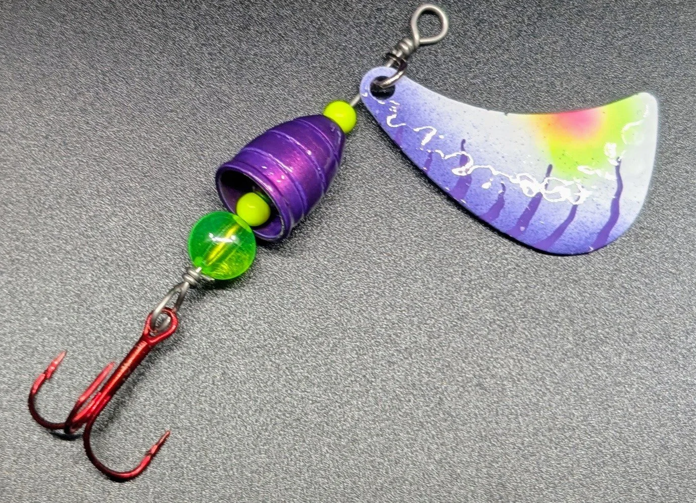 #3 Purple & Chartreuse Bullet Spinner