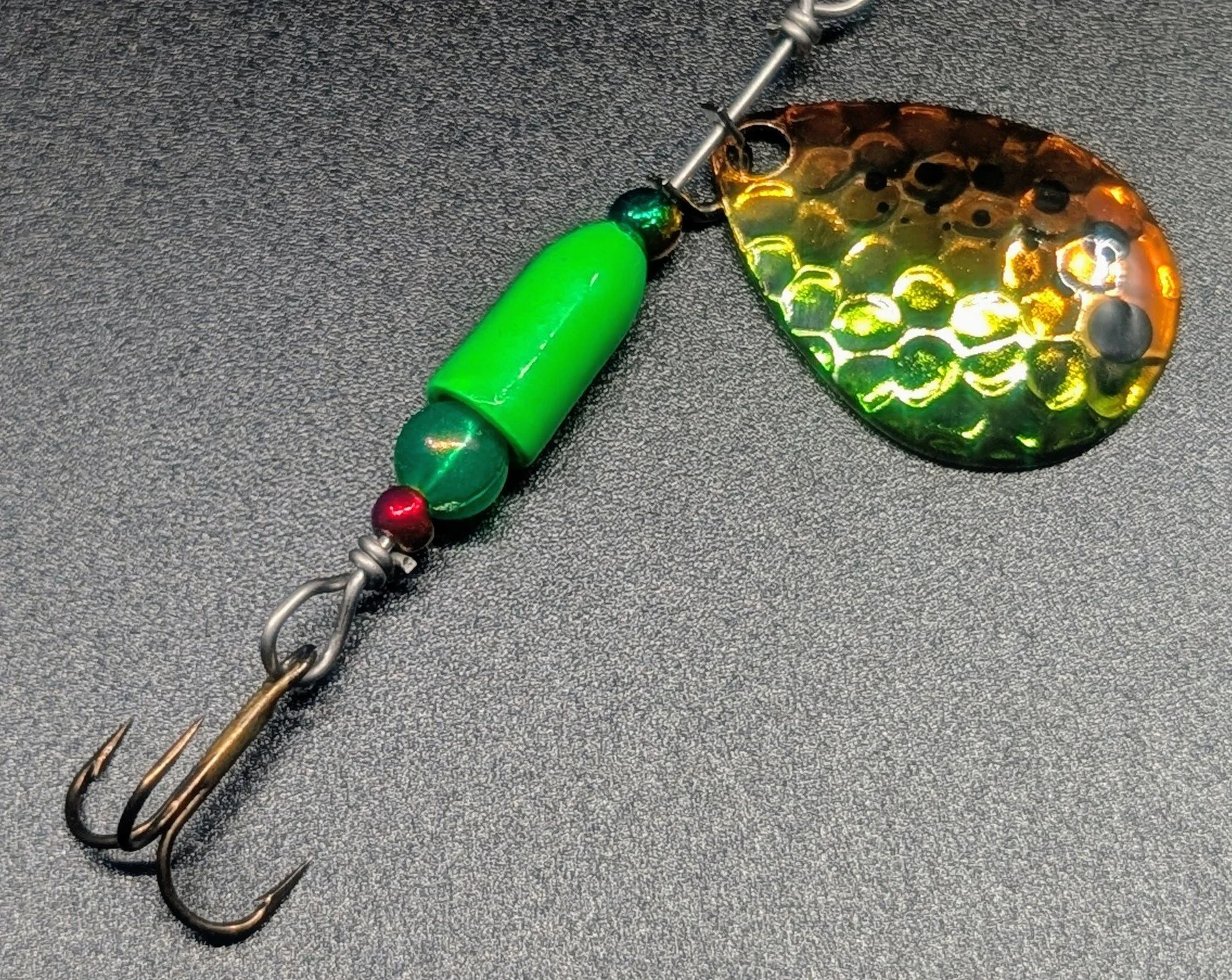 #3 Flo Green WormWeight Spinner