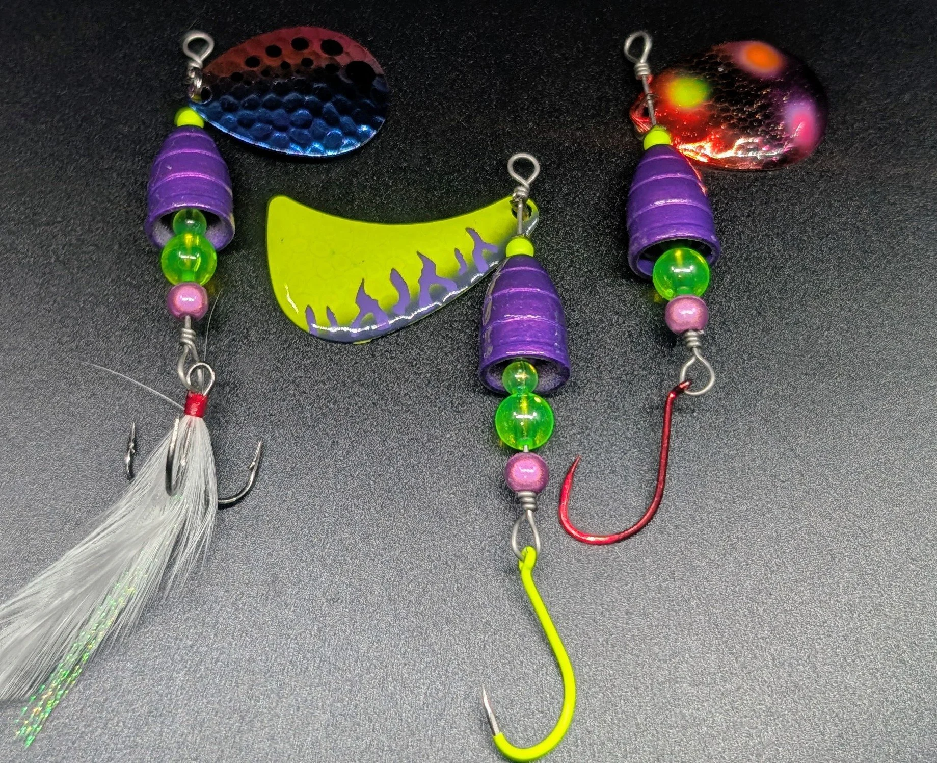 #4 Purple & Chartreuse Bullet Spinner