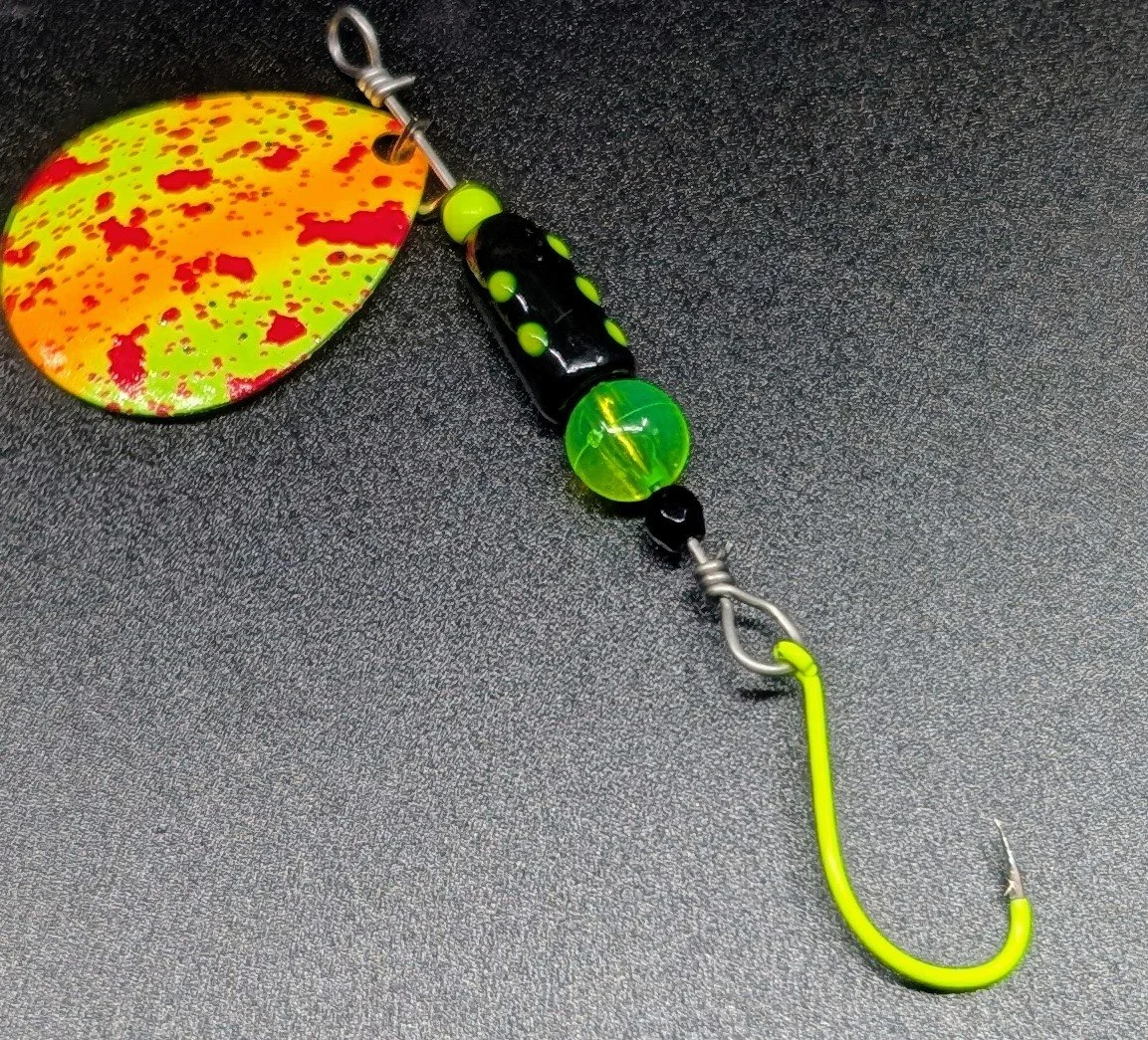 #4 Chartreuse GlowBug FMJ Spinner