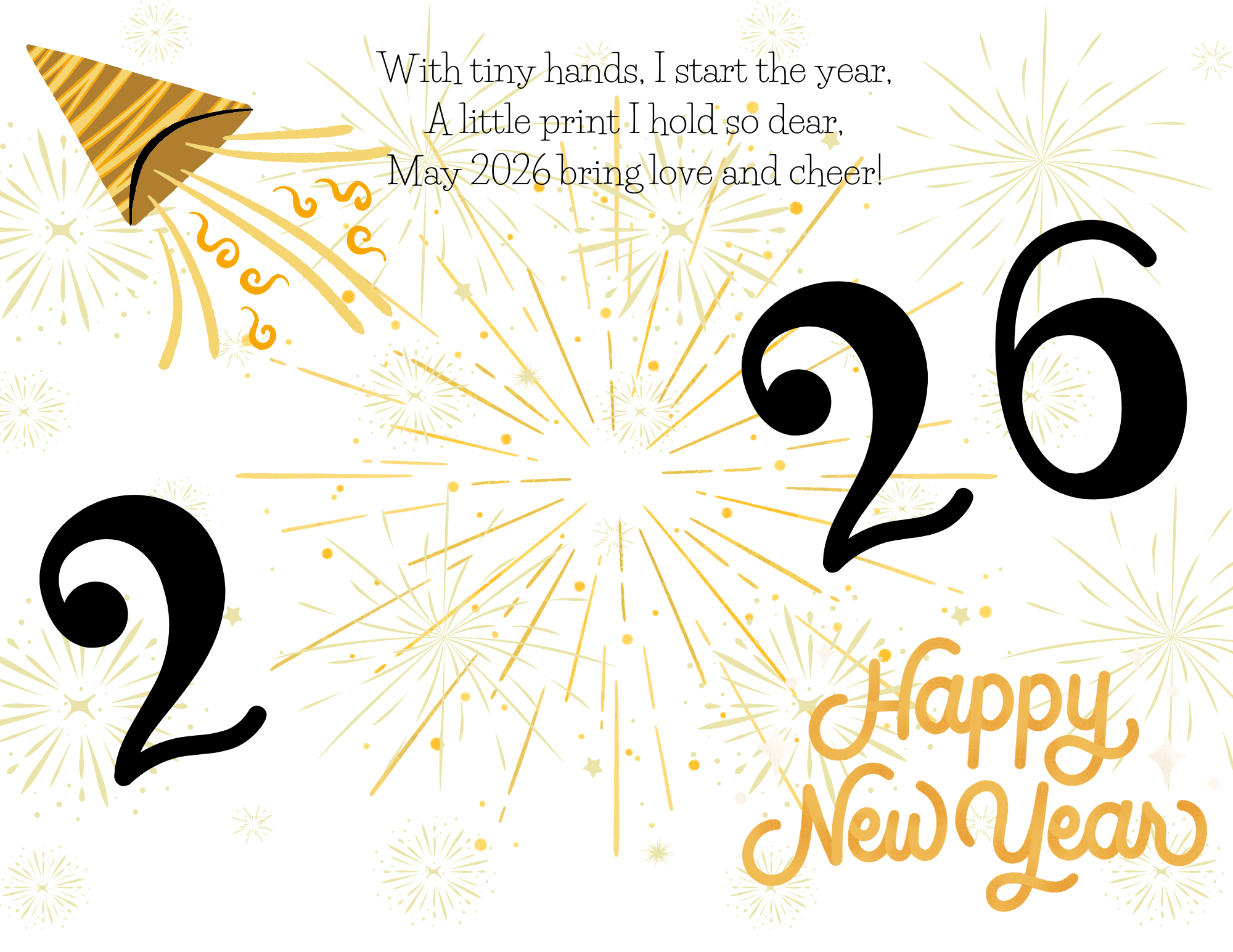Handprint New Year Printable 2026