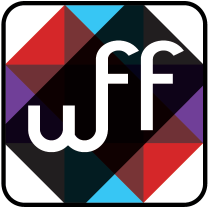 Colorful geometric background with the white letters 'wff' in the center.