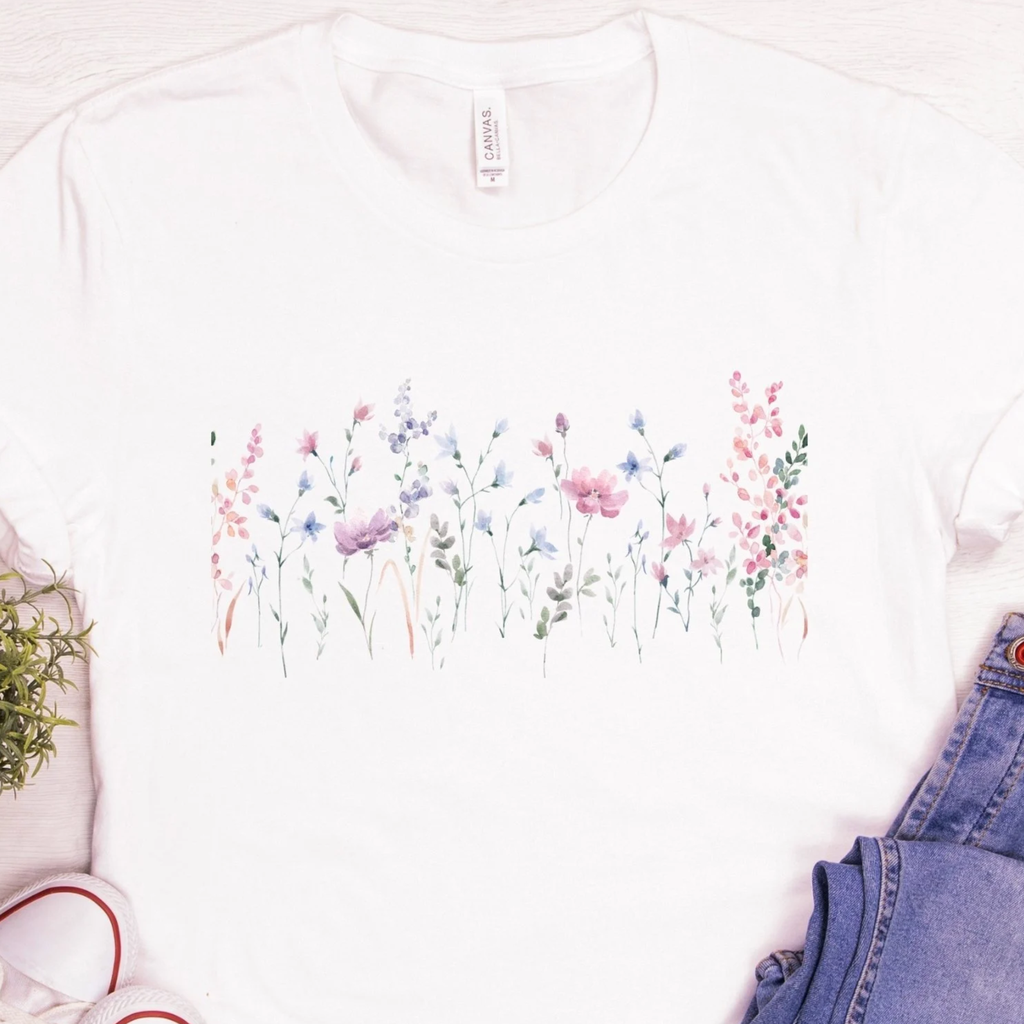 Pastel Wildflower Shirt – Spring Floral Tee, Flower Lover Gift, Cottagecore Garden T-Shirt