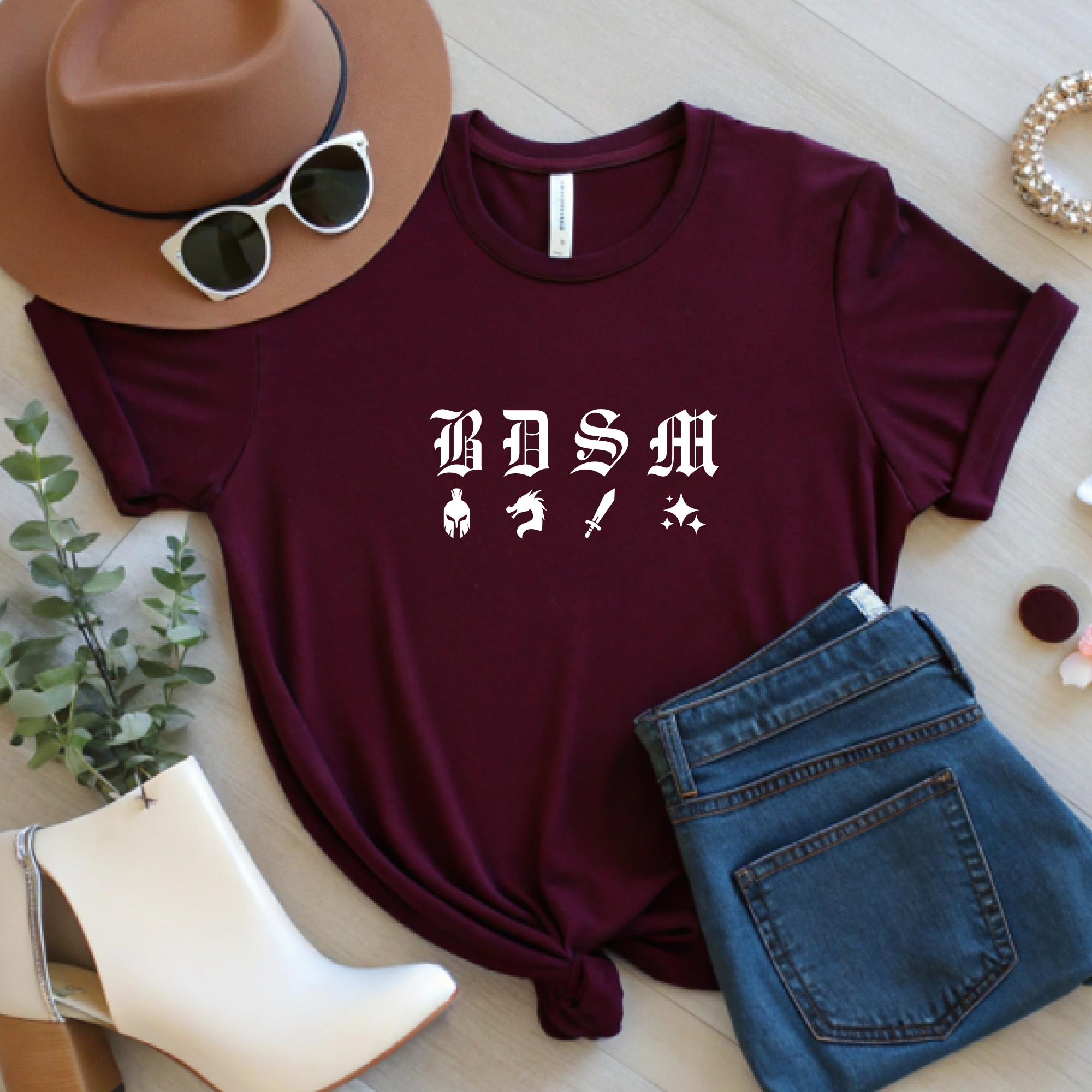 Fantasy B D S M Graphic Tee – Battles Dragons Swords Magic Shirt for Gamers & Fantasy Fans