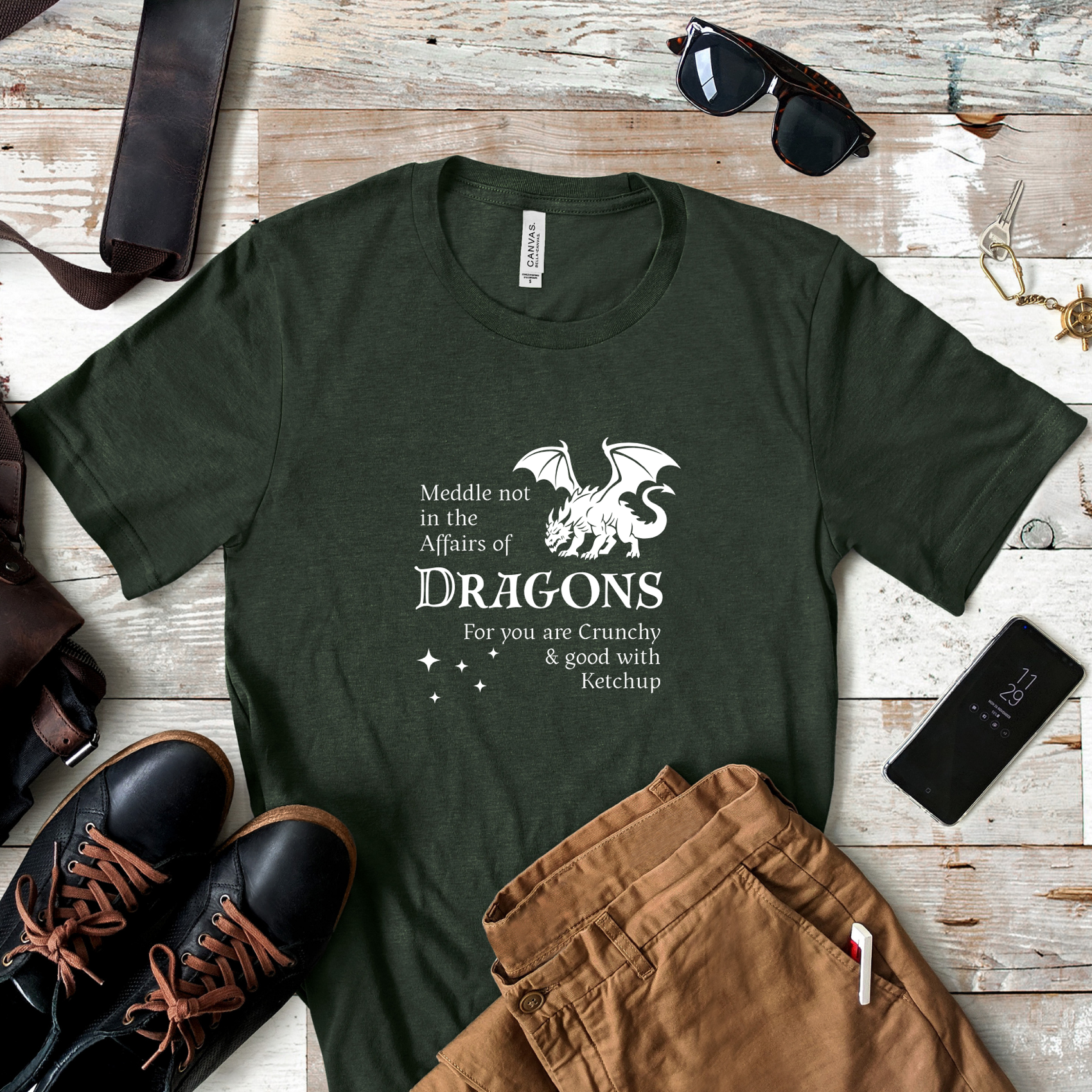 Meddle Not in the Affairs of Dragons Shirt — Fantasy Dragon Quote Tee for Readers & RPG Fans
