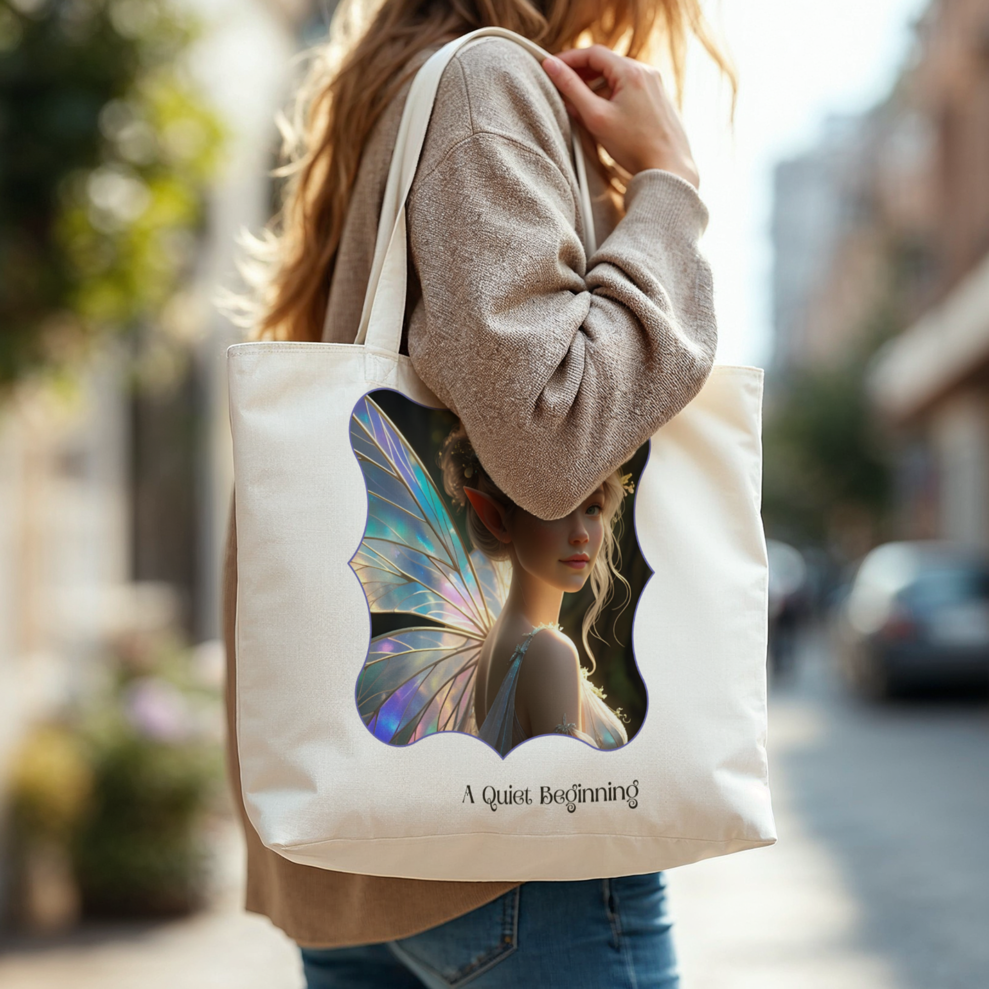Enchanted Realms Canvas Tote Bag — "A Quiet Beginning" Art Tote