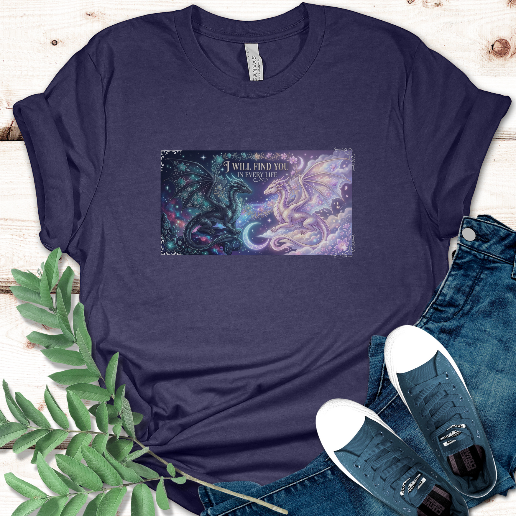 Fantasy Dragon T-Shirt - "I Will Find You In Every Life" Design