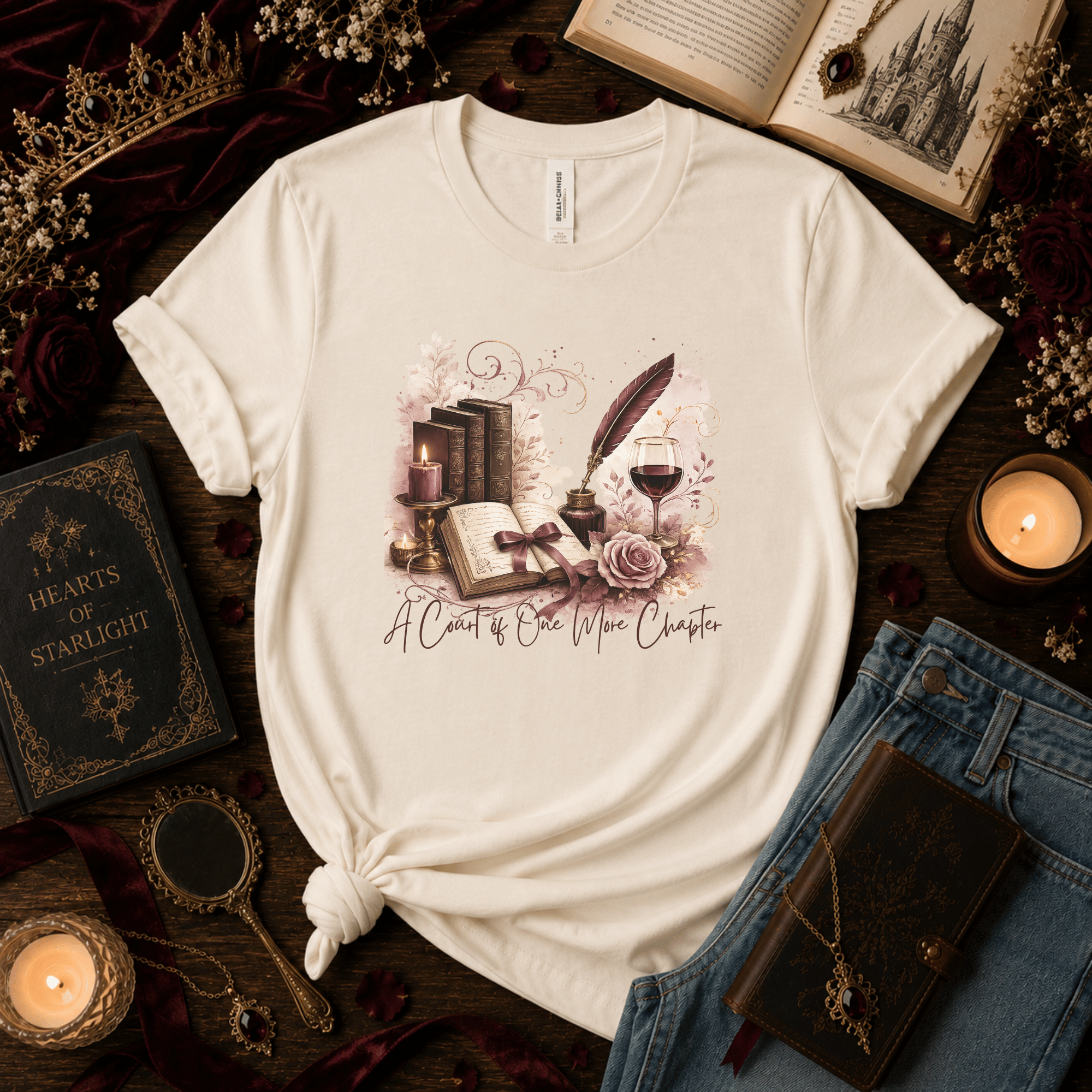 Fantasy Book T-Shirt - "A Court of One More Chapter" Design