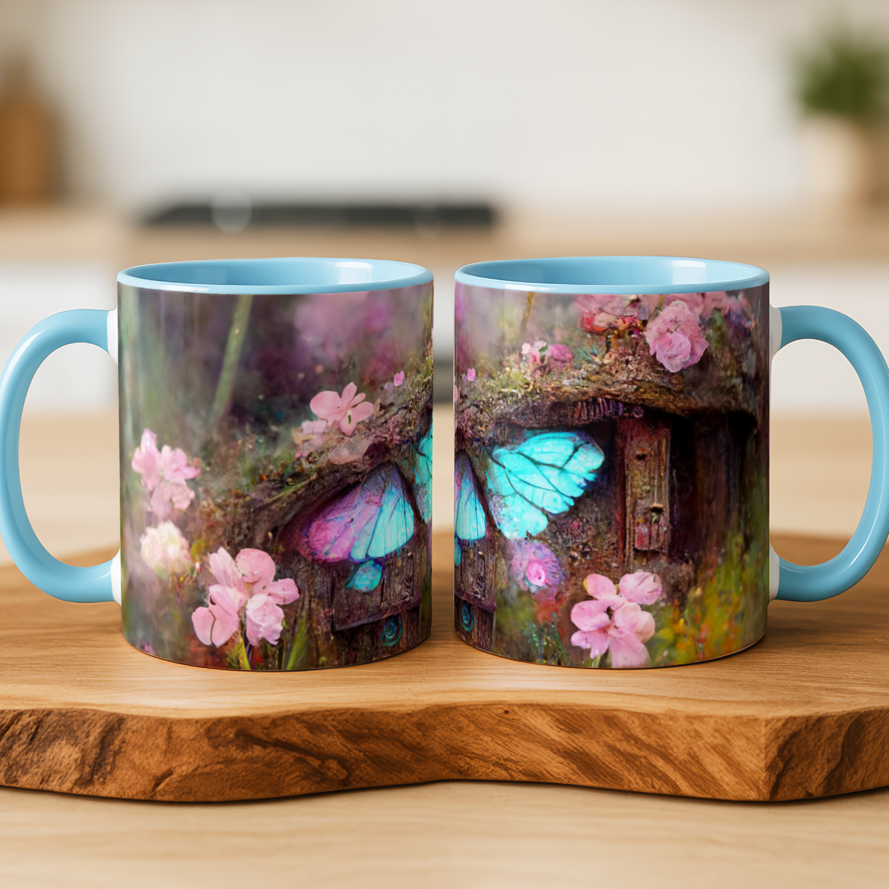 The Butterfly Door Fairy Mug – Fantasy Ceramic Coffee Cup with Wraparound Art