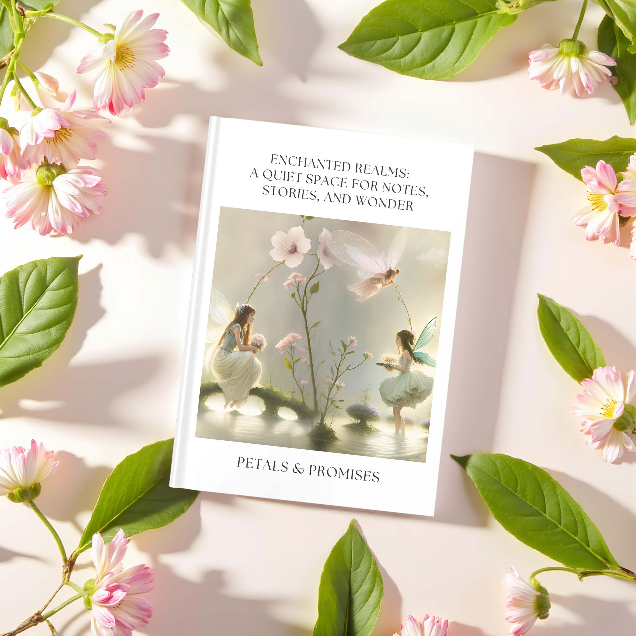 Enchanted Realms Hardcover Journal — "Petals & Promises" Fairy Notebook for Notes & Stories