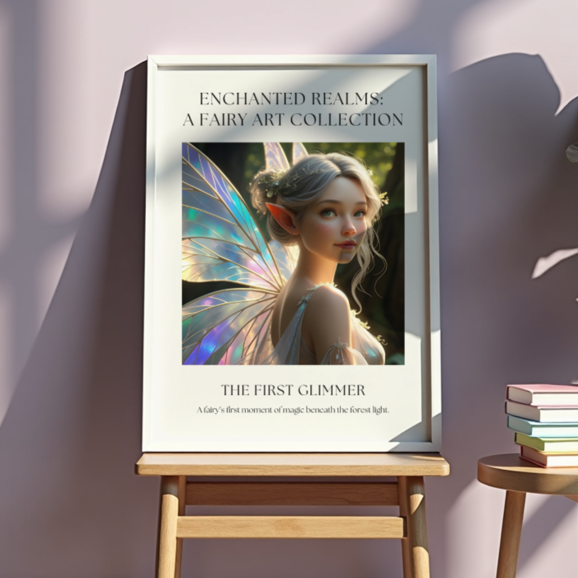 Fantasy Fairy Art Print Wall Decor – “The First Glimmer” Enchanted Light Portrait Illustration