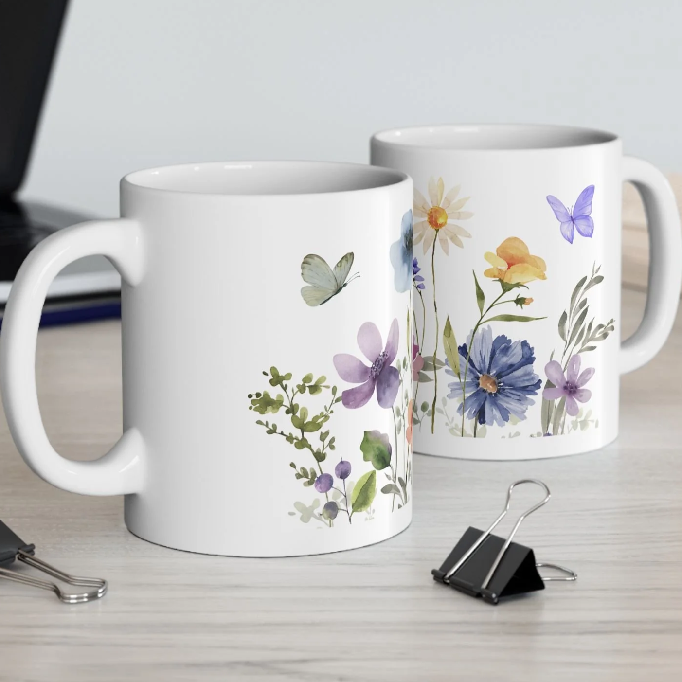 Wildflower Garden Mug – Floral Ceramic Coffee Cup (11oz, 15oz)