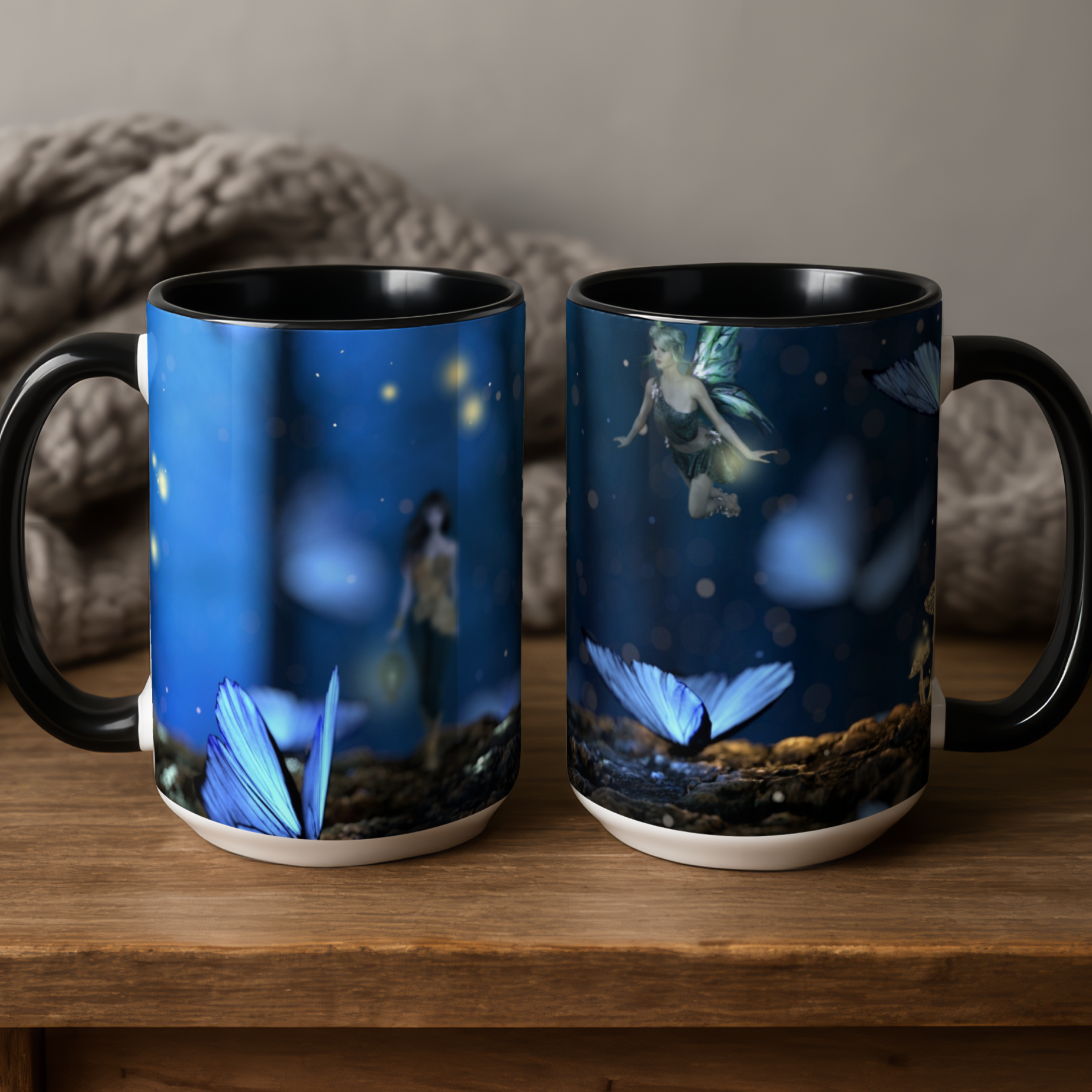 Night Garden Awakens Fairy Mug – Fantasy Ceramic Coffee Cup with Wraparound Art