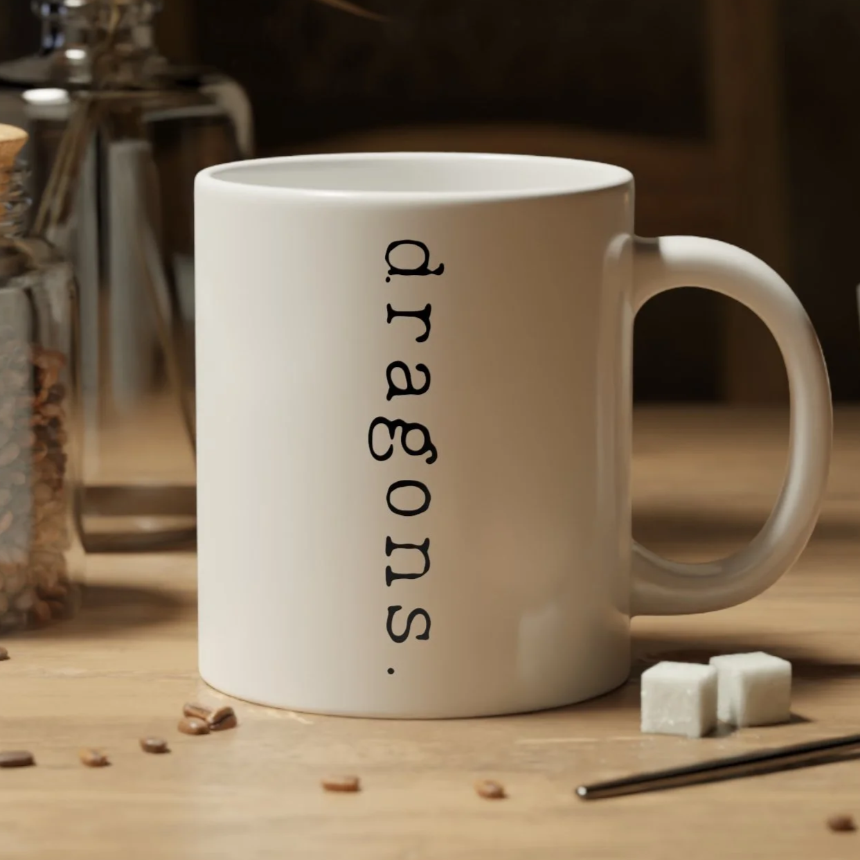 Dragons. Jumbo Coffee Mug – 20oz Fantasy Ceramic Cup for Hot Drinks