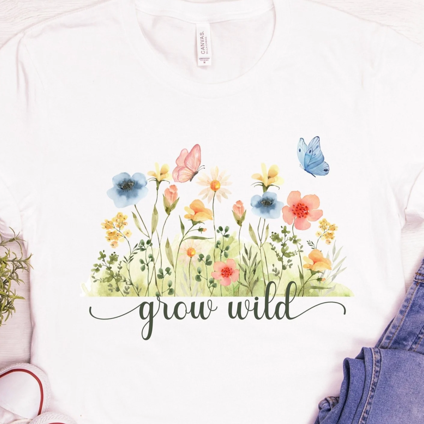 Grow Wild Shirt – Wildflower Garden Tee, Nature Lover Gift, Cottagecore Floral Shirt