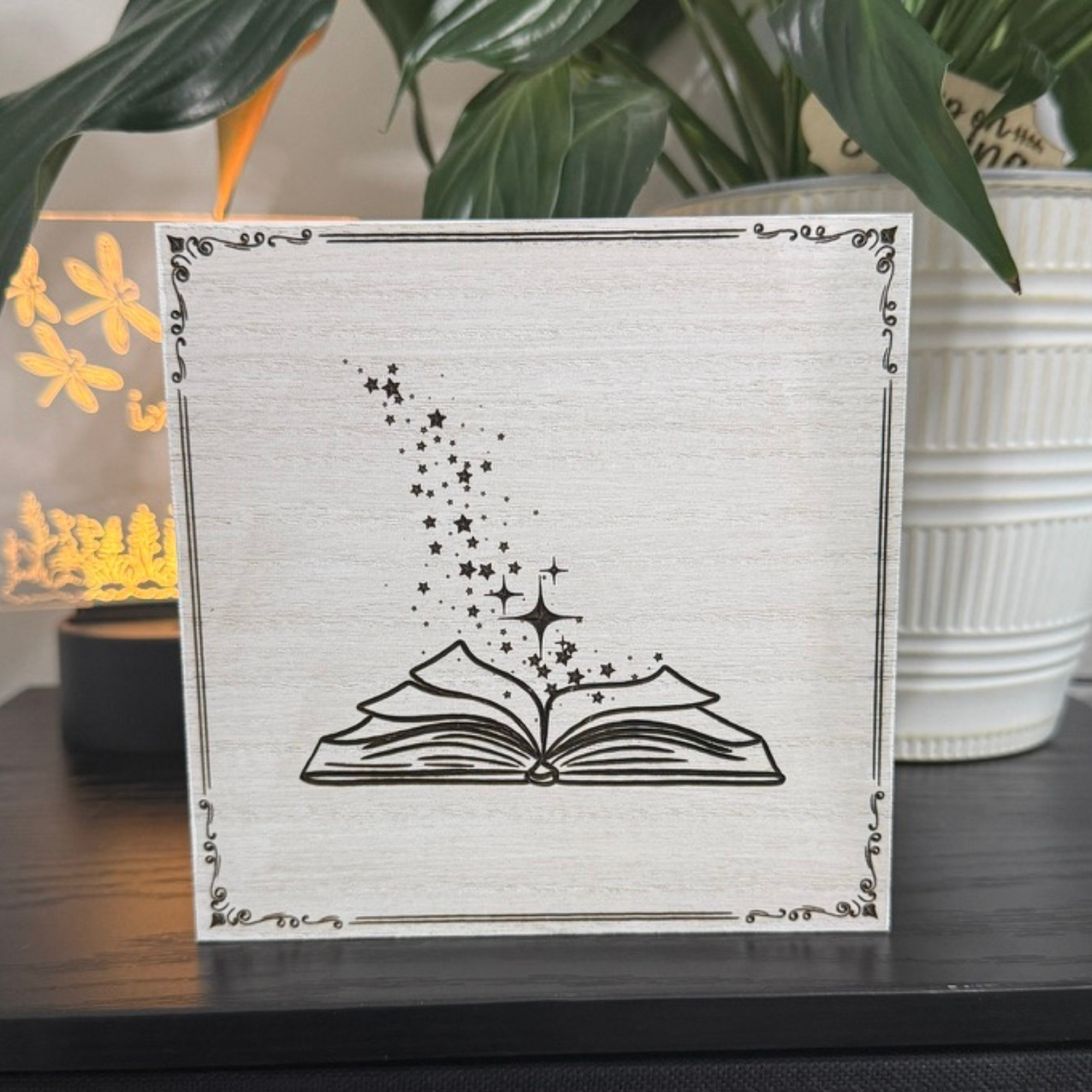 Magic Book Fantasy Wood Sign – Enchanted Book Art for Readers and Fantasy Decor