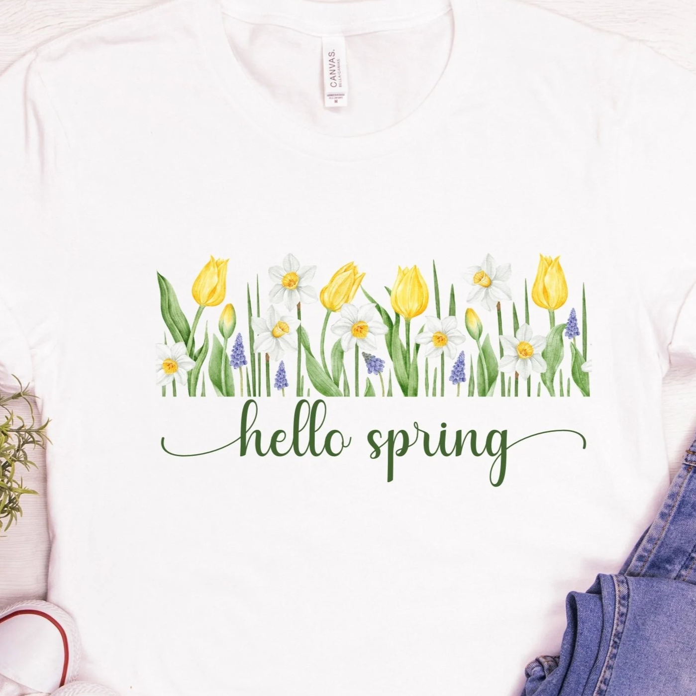Hello Spring Shirt – Spring Flower Tee, Floral Garden Shirt, Spring Season T-Shirt