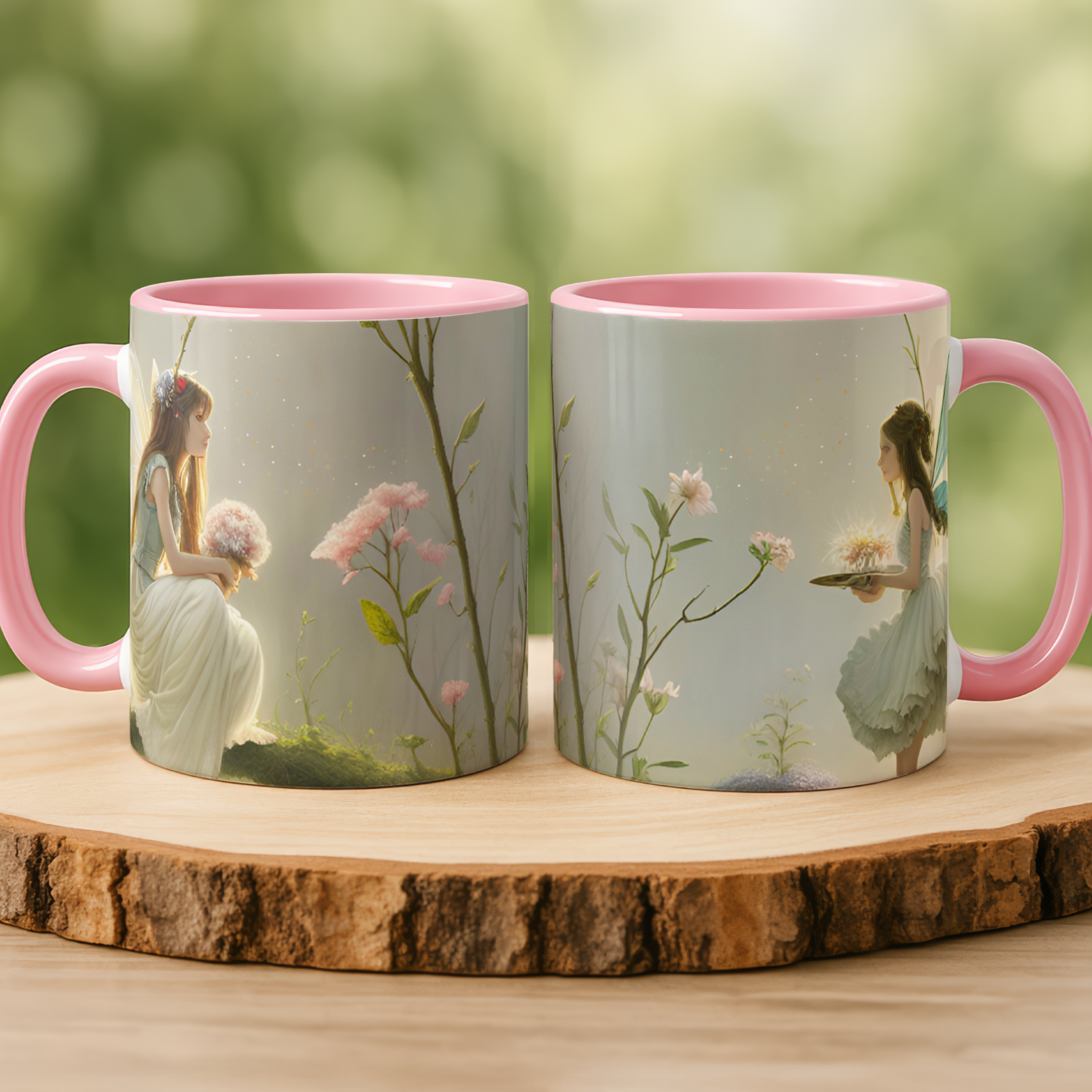 Petals and Promise Fairy Mug – Fantasy Ceramic Coffee Cup with Wraparound Art