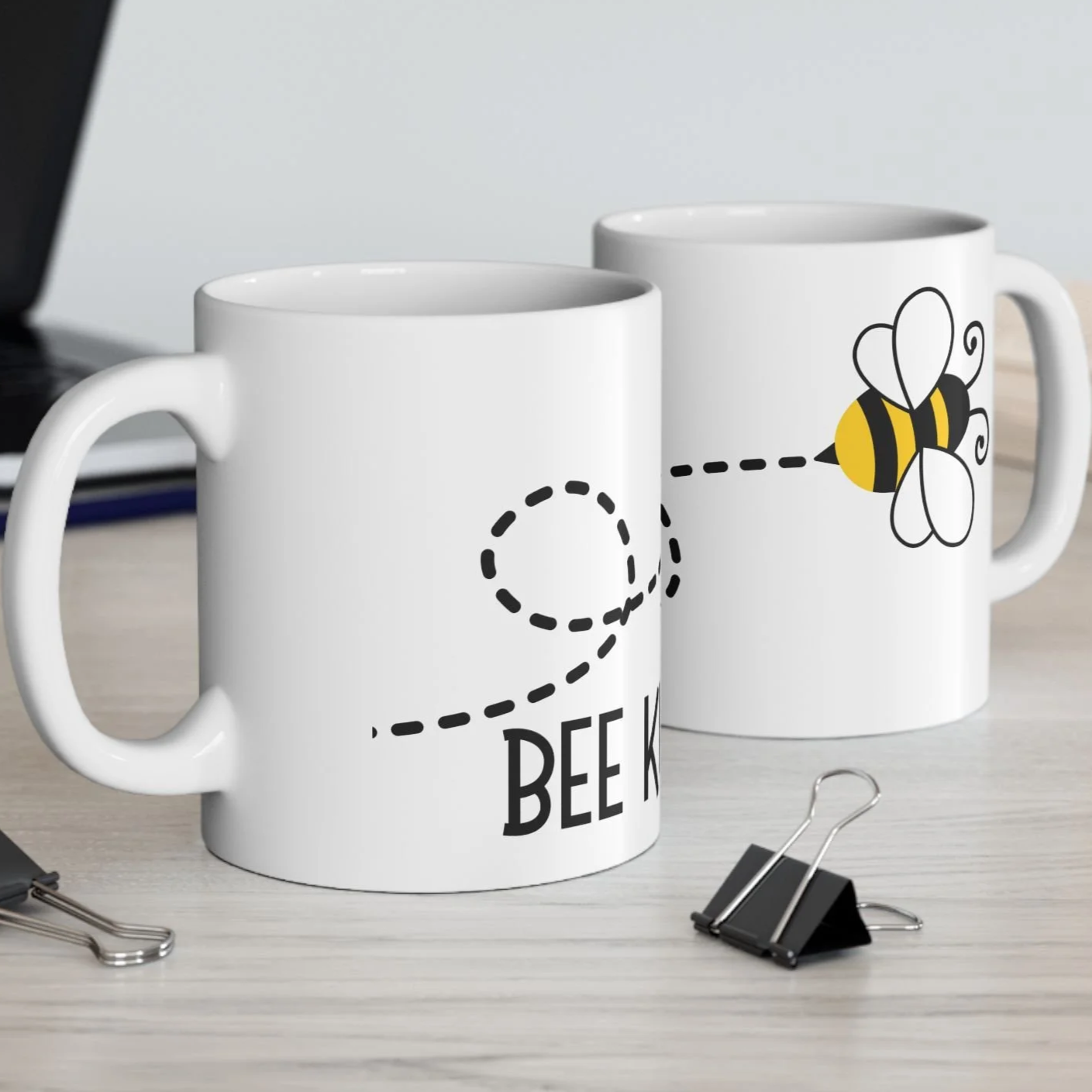 Bee Kind Mug – Cute Bee Ceramic Coffee Cup (11oz, 15oz)