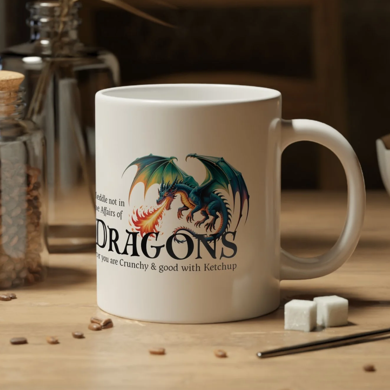 Funny Dragon Jumbo Mug – 20oz Fantasy Humor Coffee Cup for Everyday Use
