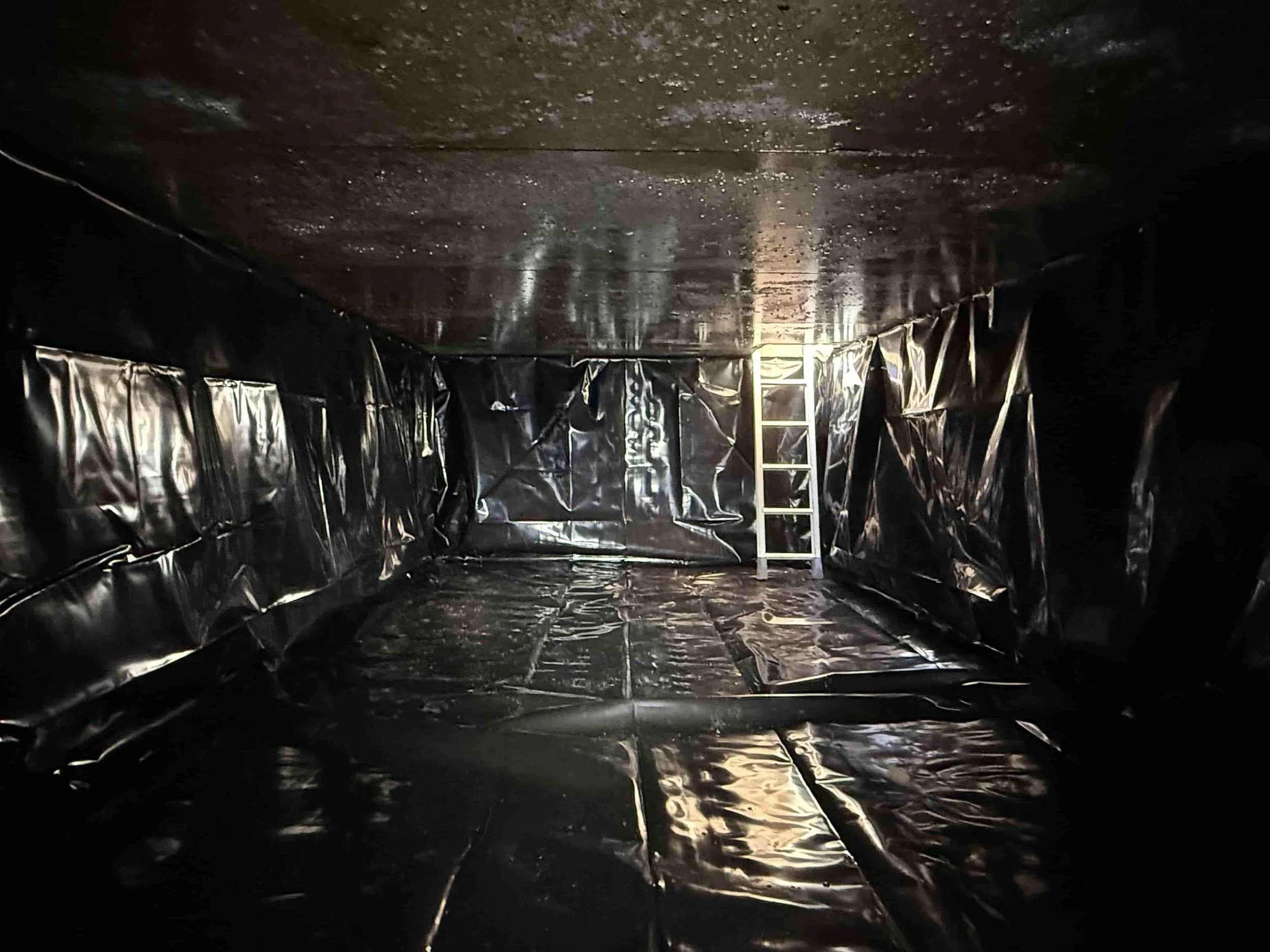 Tankliner installed to a sub floor cuboid tank