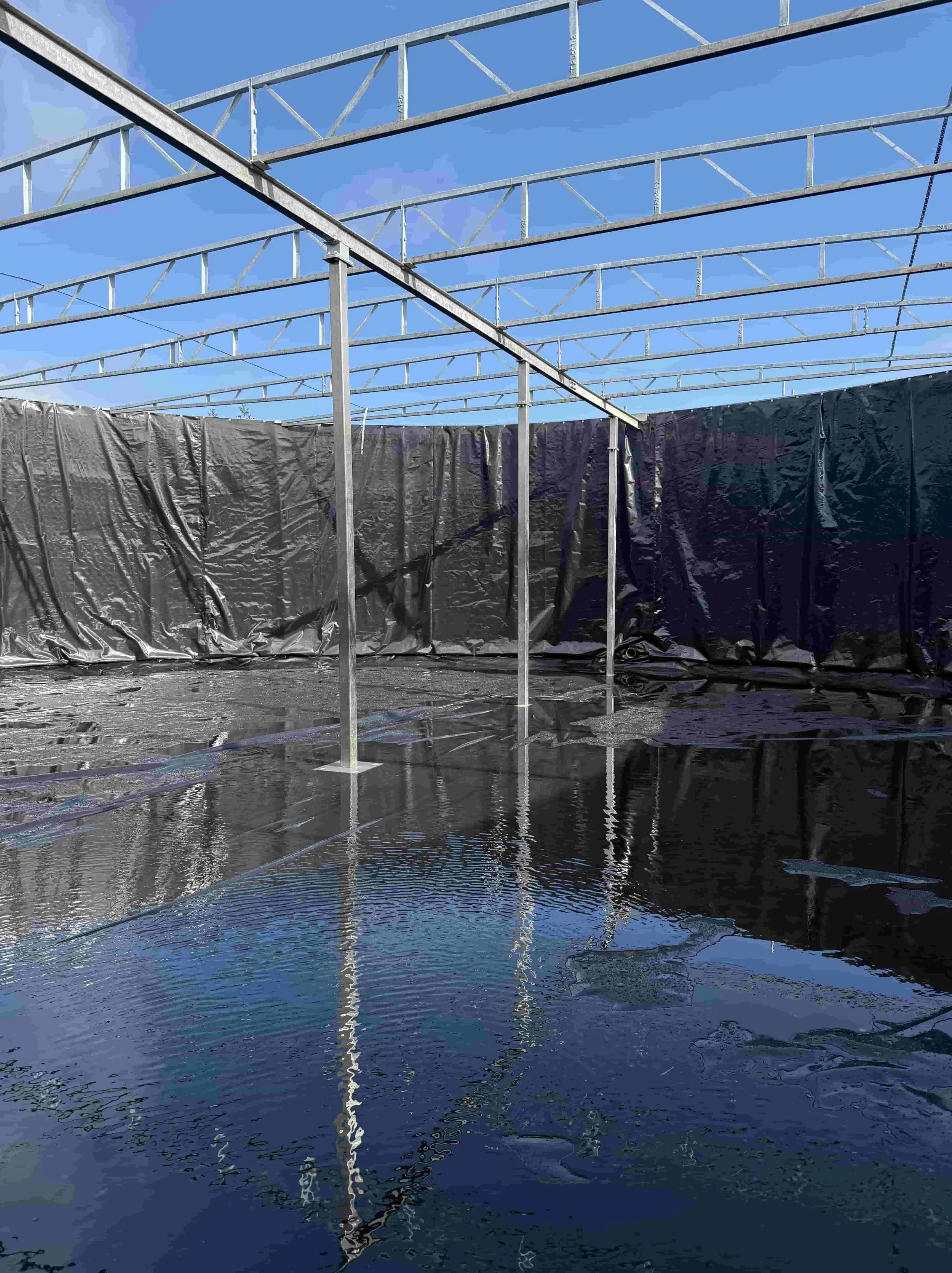 Tankliner installed to 1,000,000 litre corrugated iron fire reserve tank.