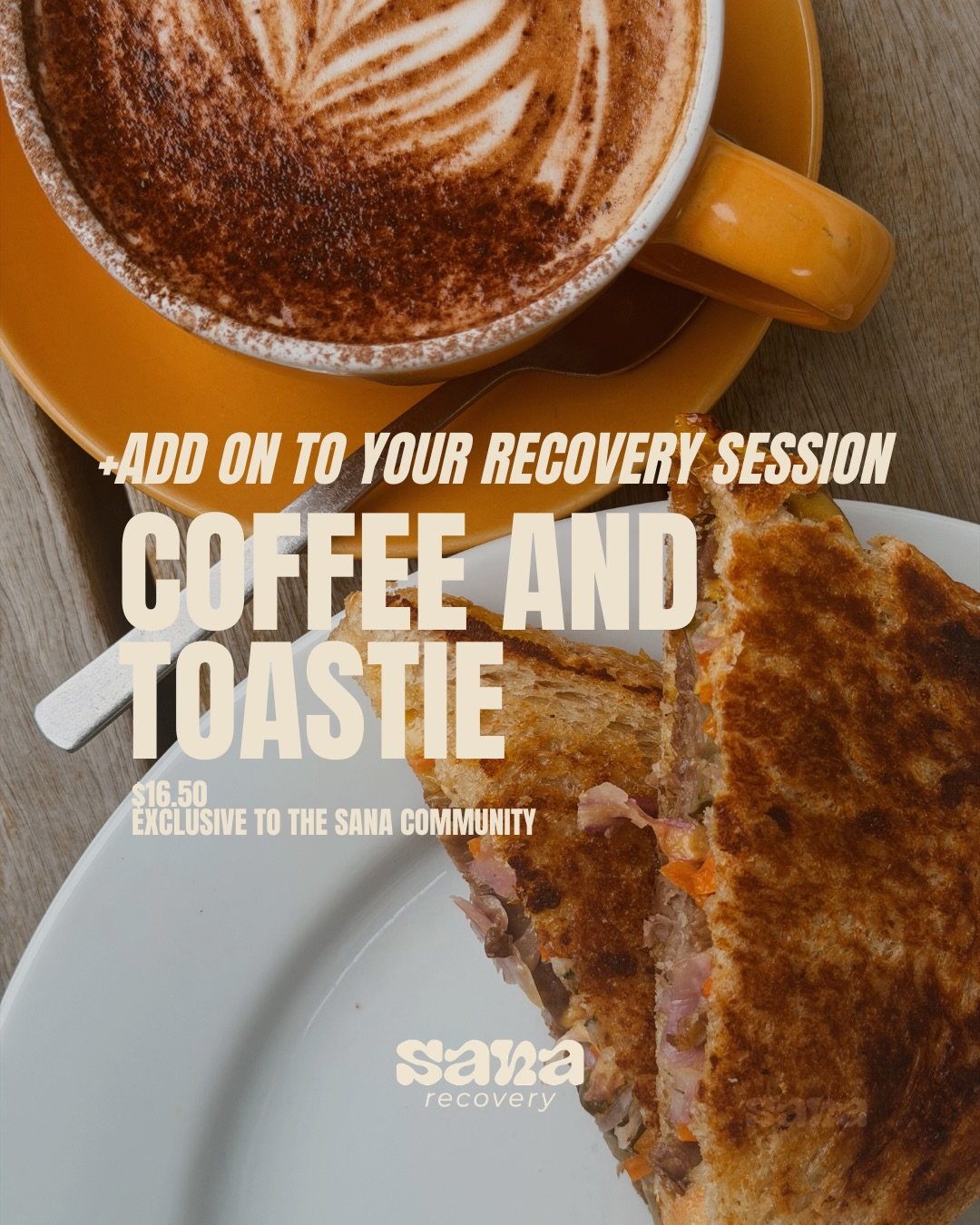 Vege, vegan &amp; gluten free options available. 

$16.50 (includes a large coffee)
Available from 9:30AM - 2:30PM with our yummy neighbours  @the_beach_willow 

Add on to your online booking and enjoy on the grass after your session! 

🪵🔥☕️🥪