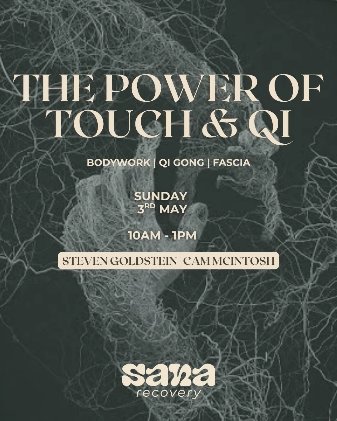 THE POWER AND TOUCH &amp; QI
SUNDAY 3rd of MAY

A hands-on workshop exploring movement, fascia, and life force with @cameronemcintosh and @mrgowithease 

Through gentle Qi Gong, partner work, and simple hands-on techniques, you&rsquo;ll be guided to: