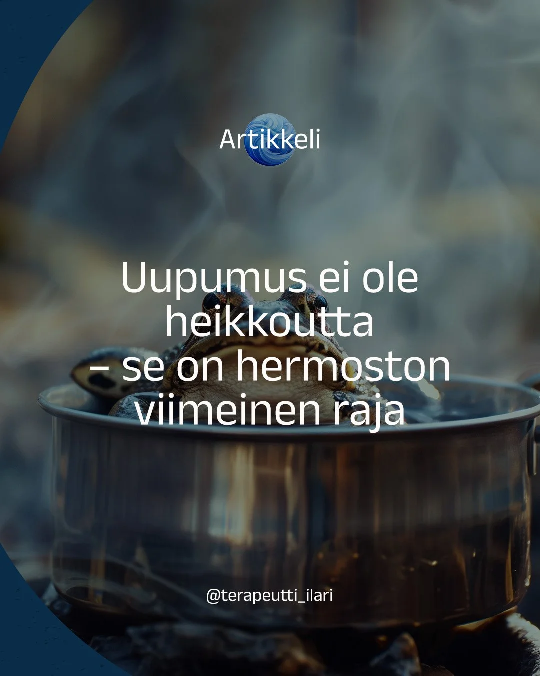 Uupumus ei ole merkki heikkoudesta...
Se on hermoston viimeinen yritys saada meid&auml;t pys&auml;htym&auml;&auml;n.

Meid&auml;n kulttuurissa jaksamista arvostetaan. Tehokkuutta, venymist&auml;, p&auml;rj&auml;&auml;mist&auml;. Ulosp&auml;in ylivire