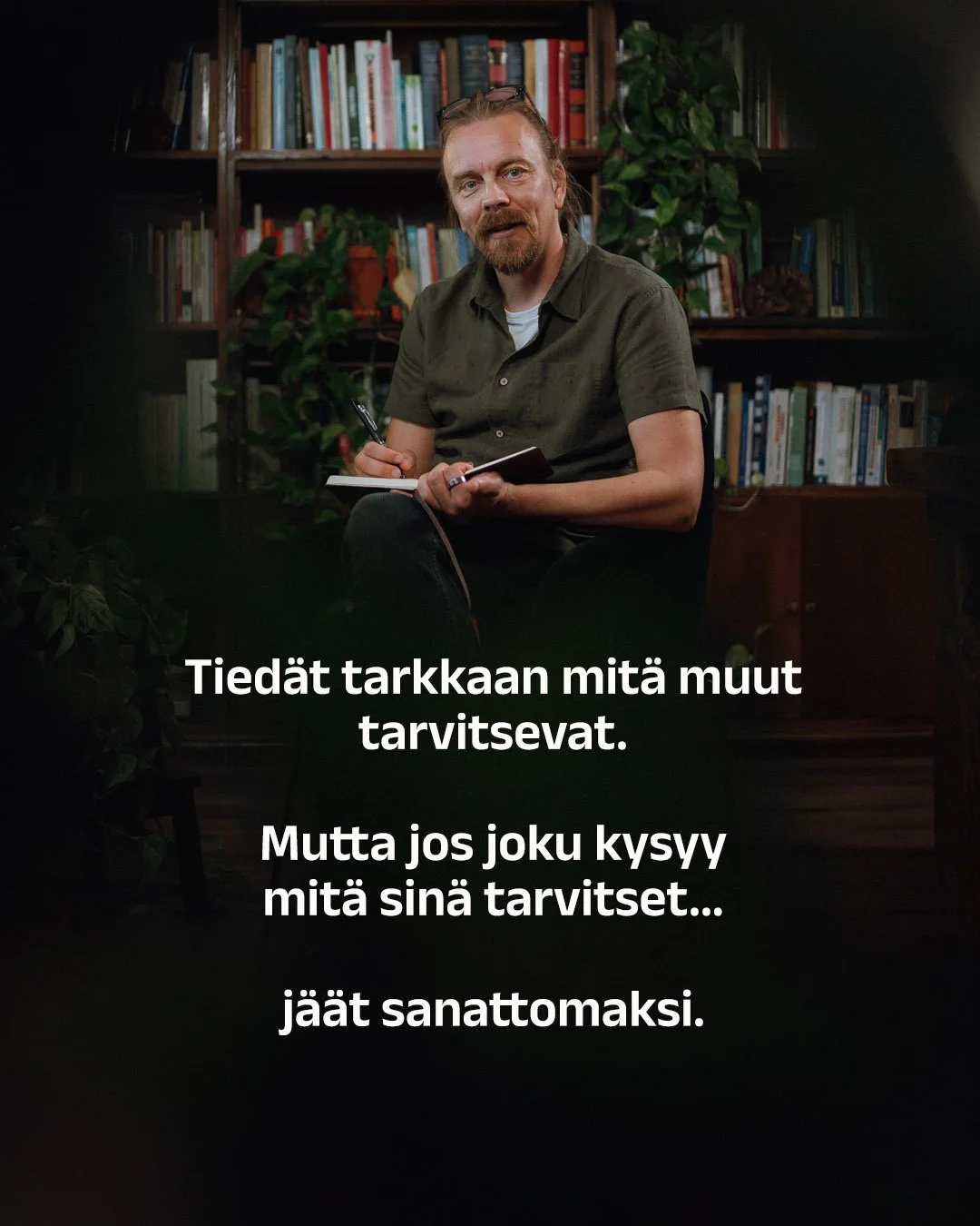 Tunnistatko t&auml;m&auml;n?

Tied&auml;t tarkkaan mit&auml; muut tarvitsevat &mdash; mutta omien tarpeiden &auml;&auml;relle pys&auml;htyminen tuntuu vieraalta tai jopa itsekkyydelt&auml;.

Se ei ole itsekkyytt&auml;. Se on merkki siit&auml;, ett&au