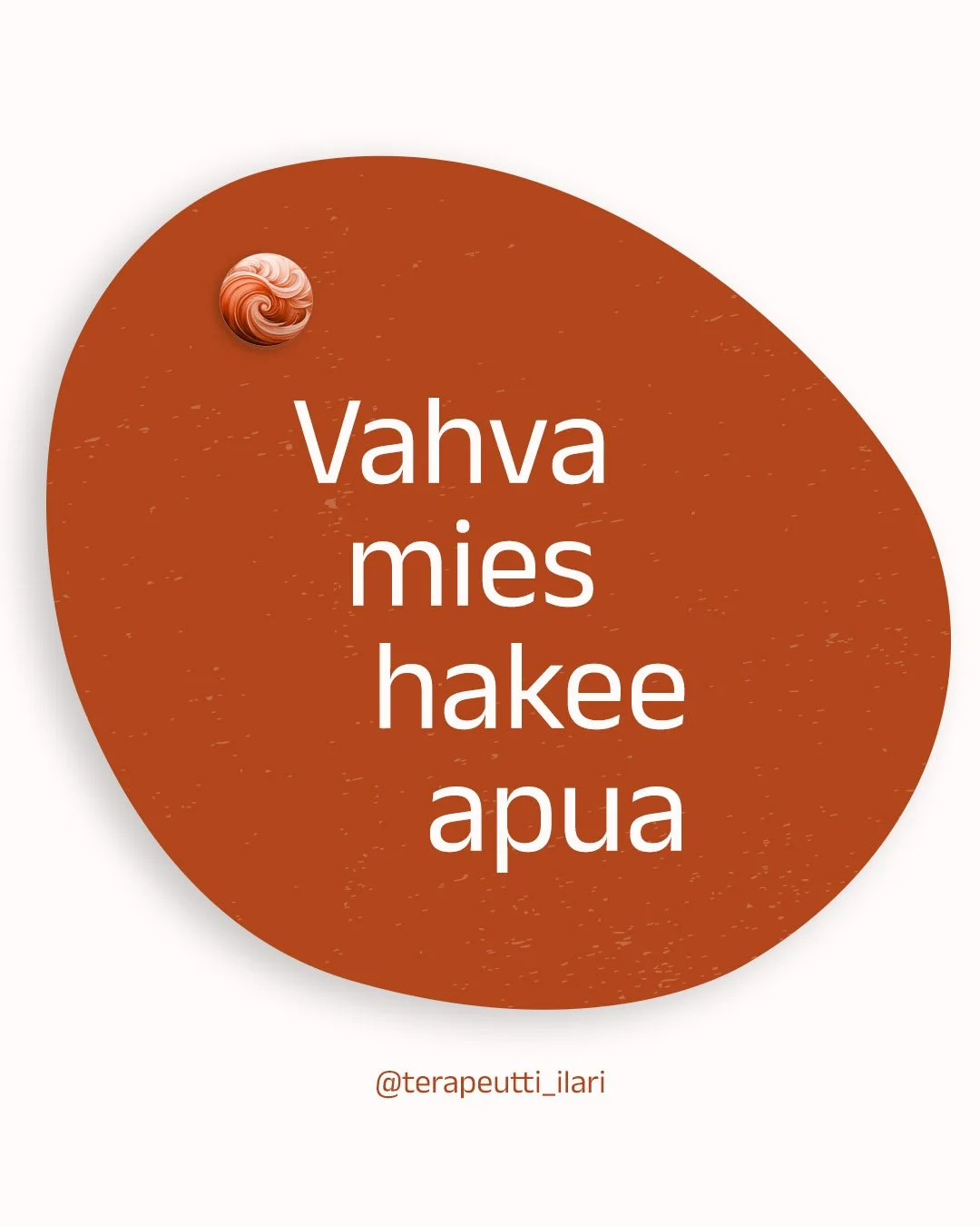 Vahva mies hakee apua.

Moni mies odottaa hiljaa ett&auml; se menee ohi itsest&auml;&auml;n. Pureskellaan ongelmat yksin. Sisulla. Jatketaan eteenp&auml;in vaikka sis&auml;ll&auml; jokin natisee. Kuukaudet vieriv&auml;t ja mik&auml;&auml;n ei muutu. 